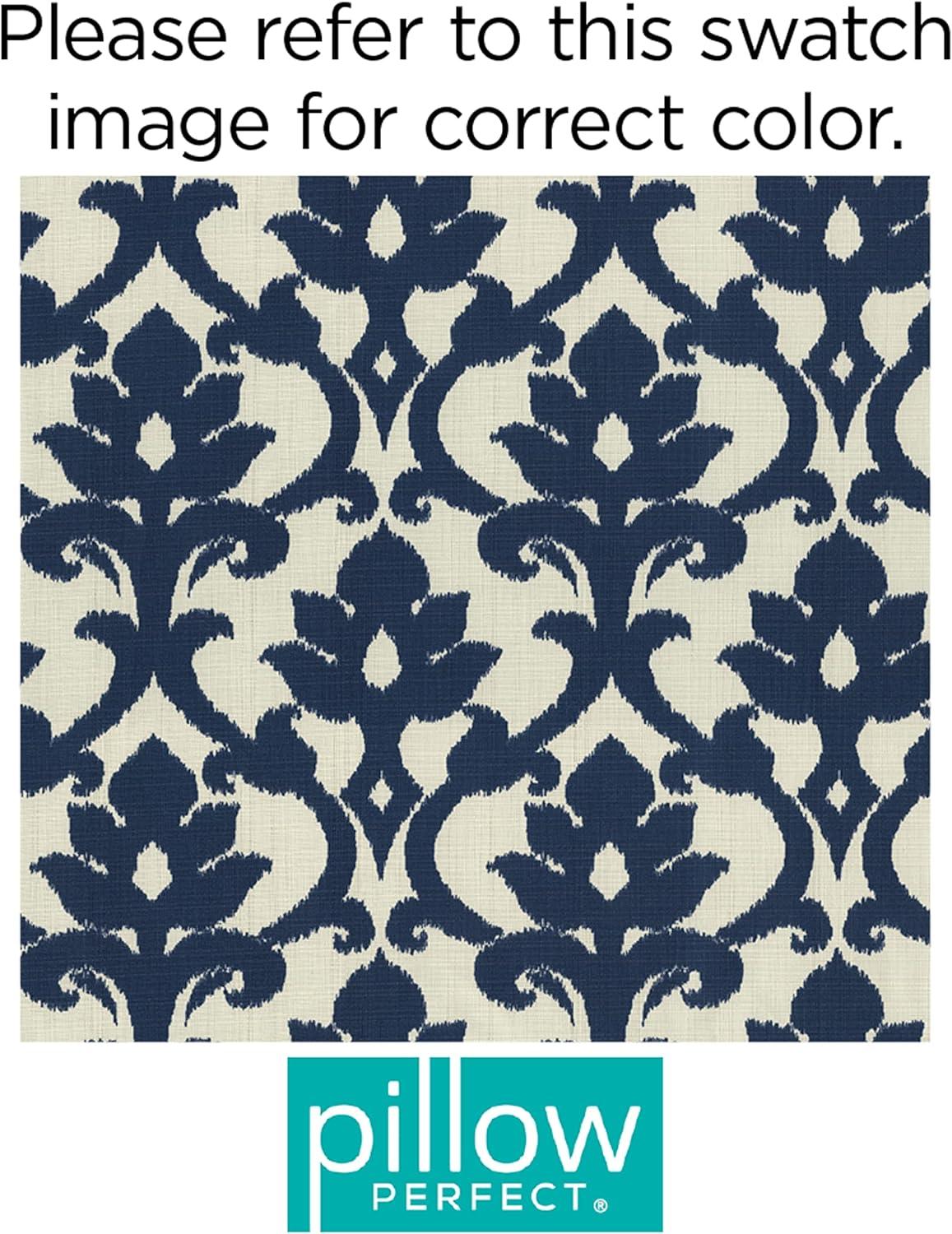 Essence Onyx Black and Off-White Damask Reversible Chair Pad Set