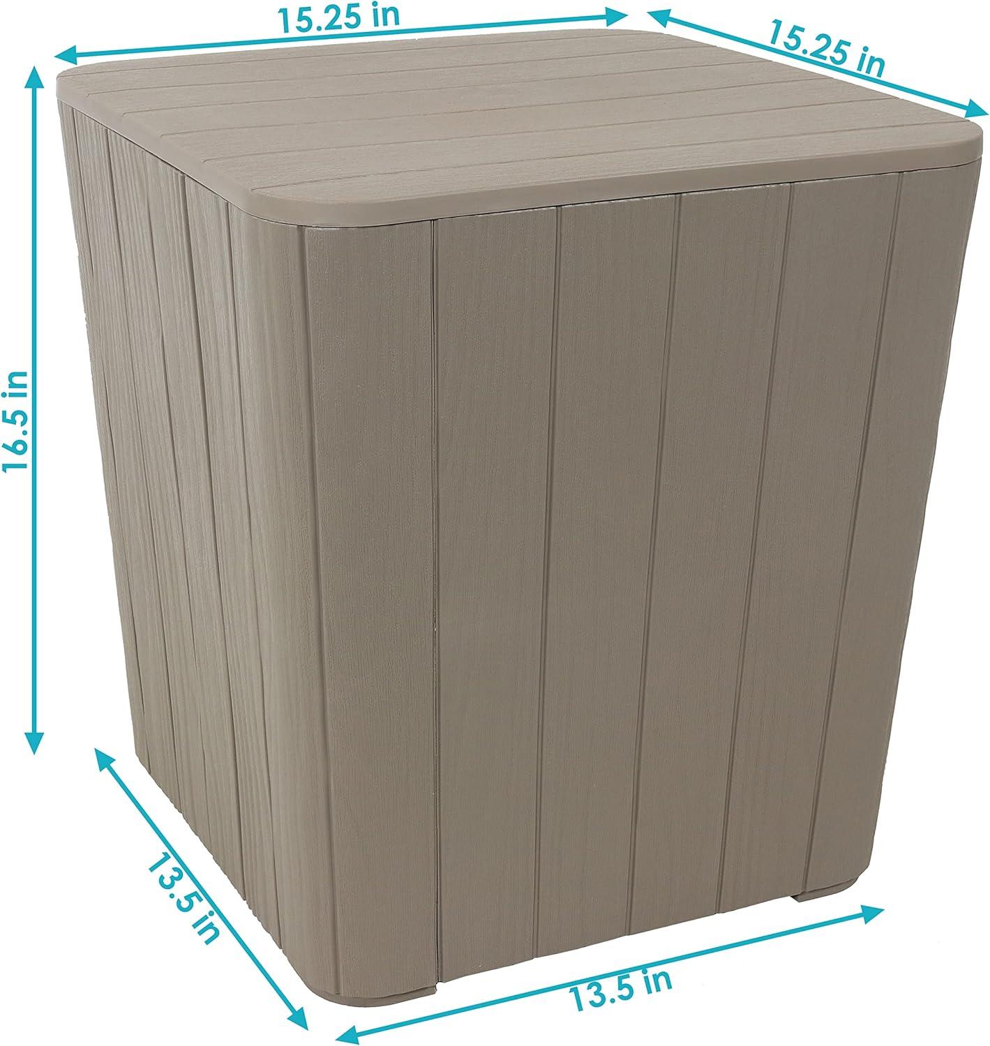 Outdoor Faux Wood Design 11.5-Gallon Resin Deck Storage Box