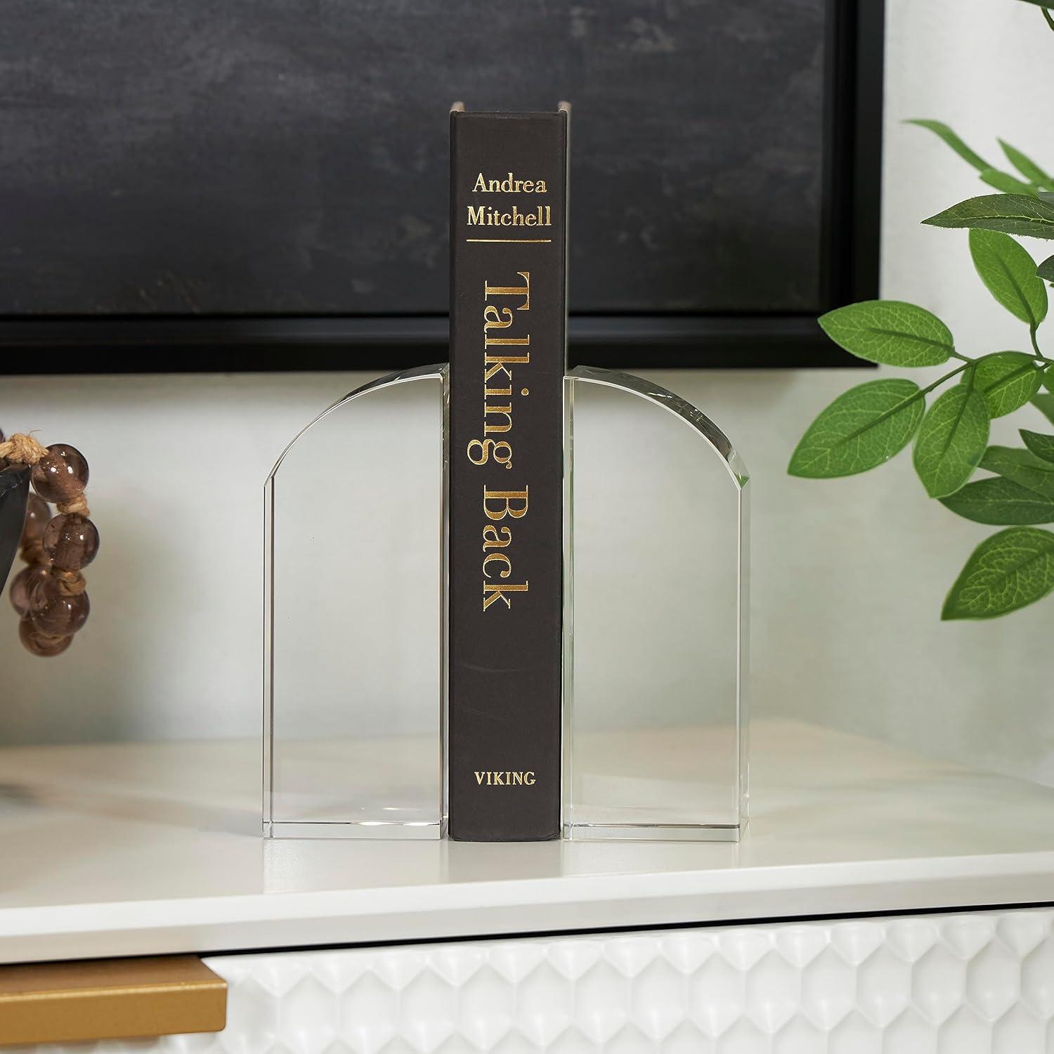 Sandrine Glass Arched Non-Skid Bookends