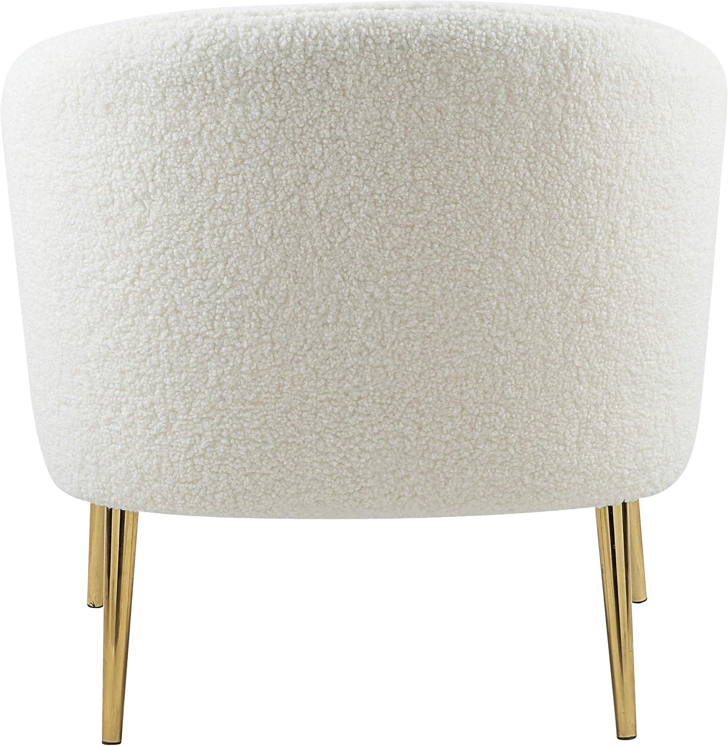 Meridian Furniture Barlow Faux Sheepskin Fur Accent Chair with Gold Legs