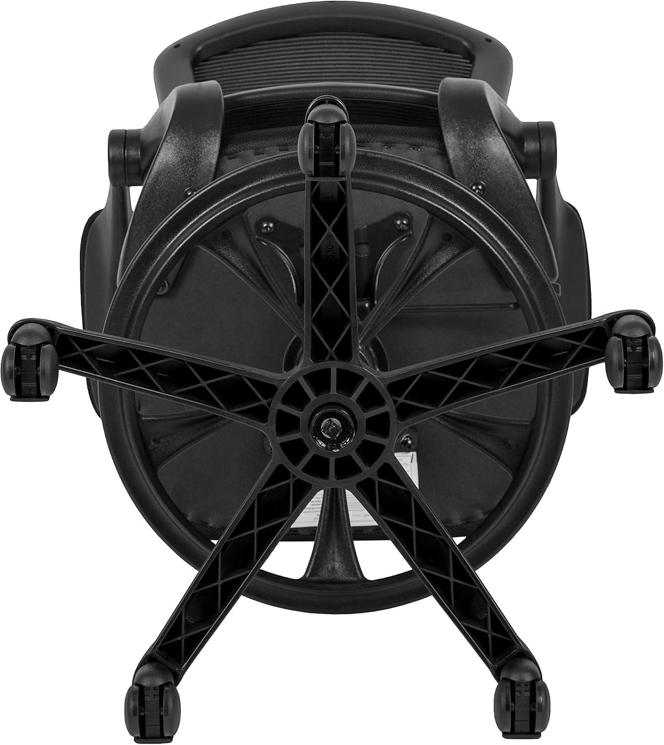 Mid-Back Mesh Ergonomic Drafting Chair with Foot Ring and Flip-Up Arms