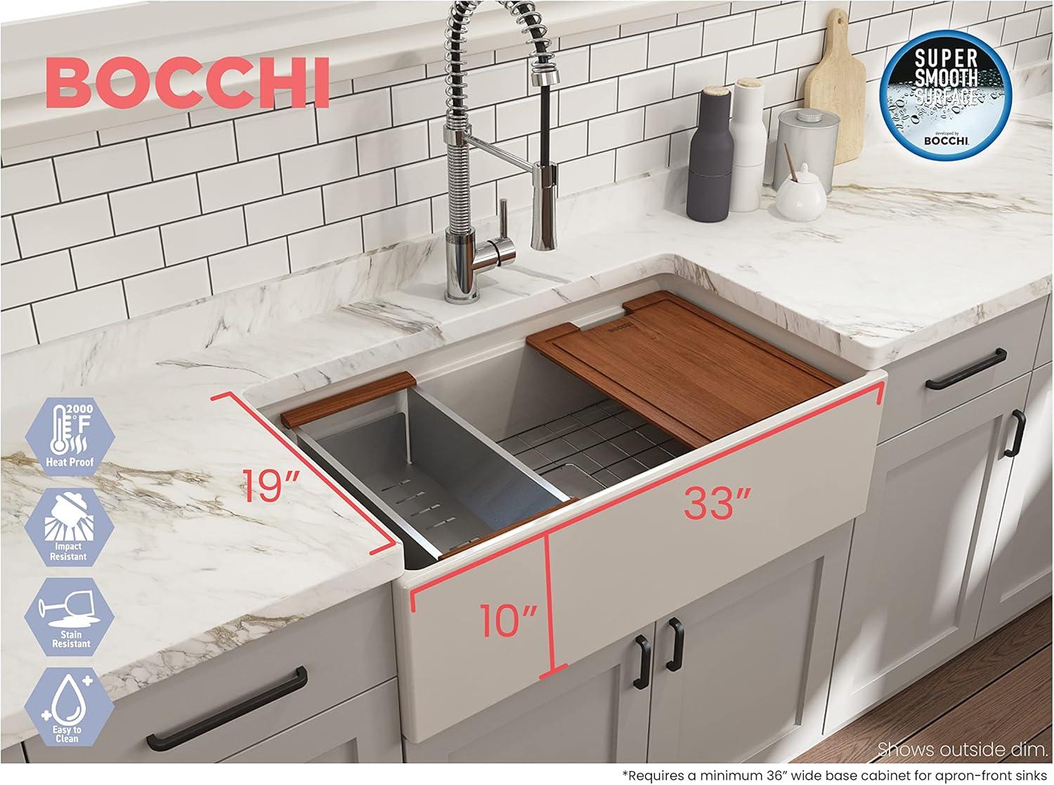 Contempo 33'' L Farmhouse Apron-Front Fireclay Kitchen Sink