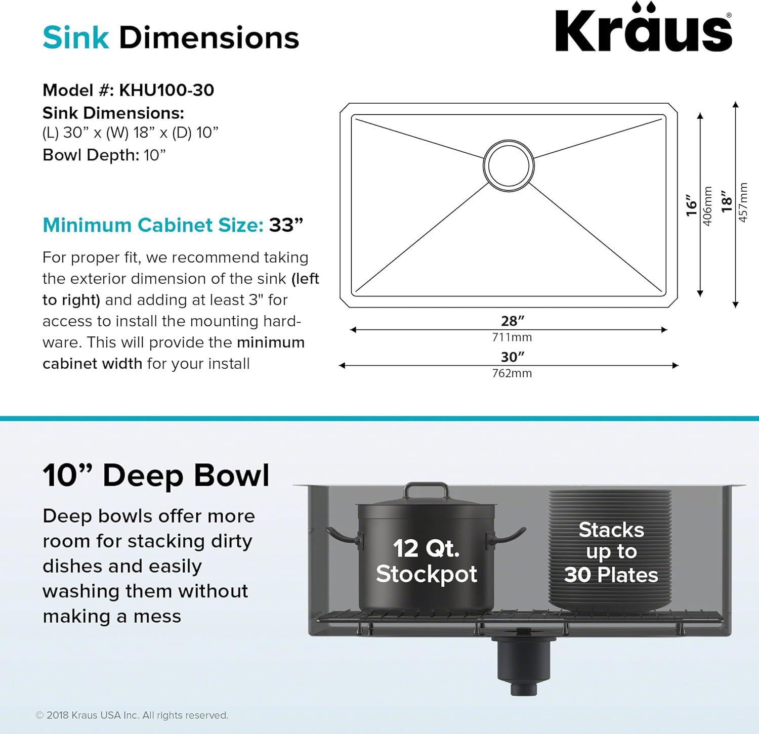 KRAUS Standard PRO™ Gauge Undermount Kitchen Sink with WasteGuard™ Garbage Disposal