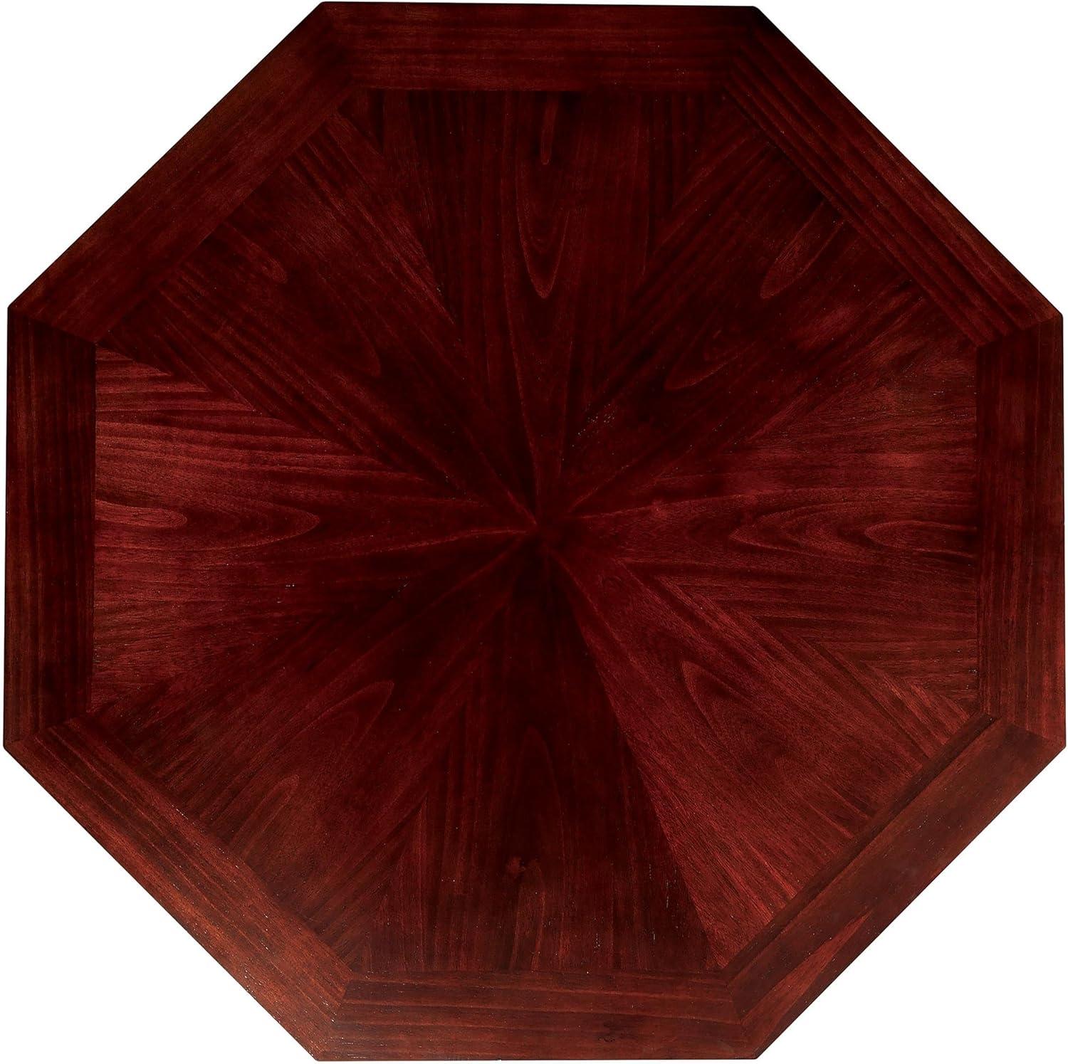 Furniture of America Deaton Traditional Wood Octagon Gaming Table in Cherry