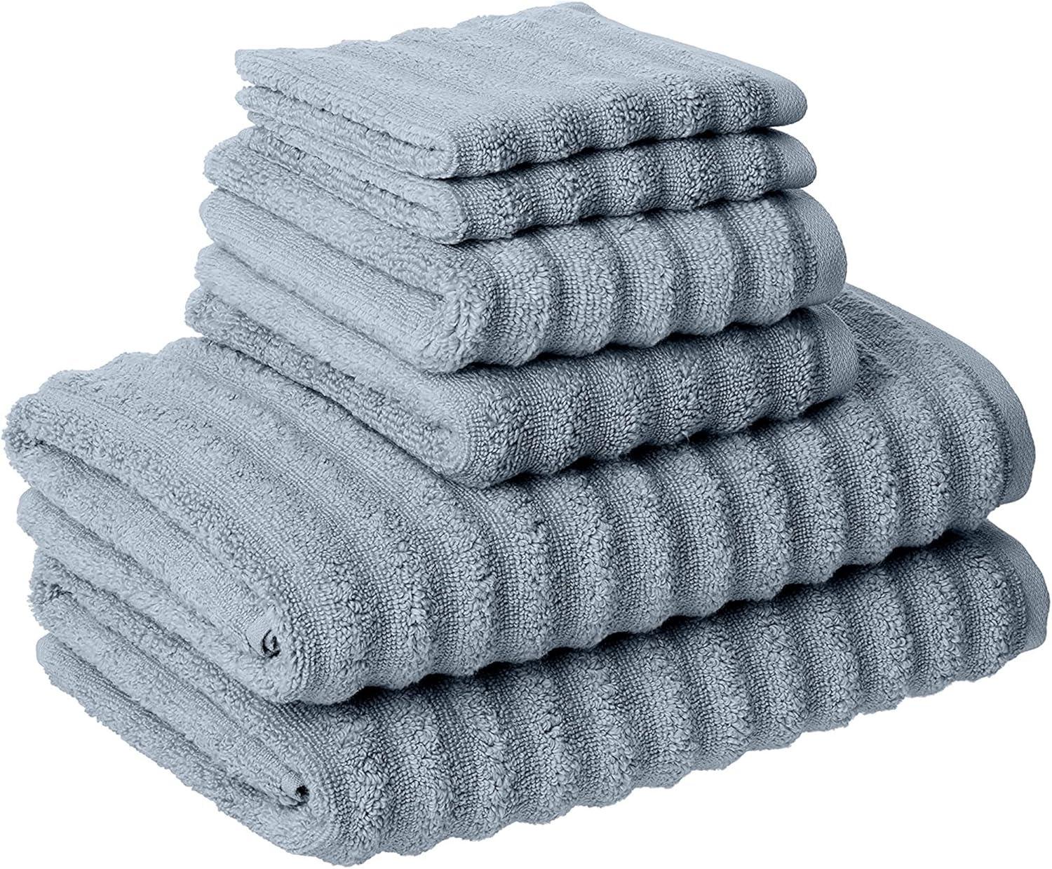 Modern Threads Luxury 100% Cotton 6-pc Wavy Towel Set, Blue
