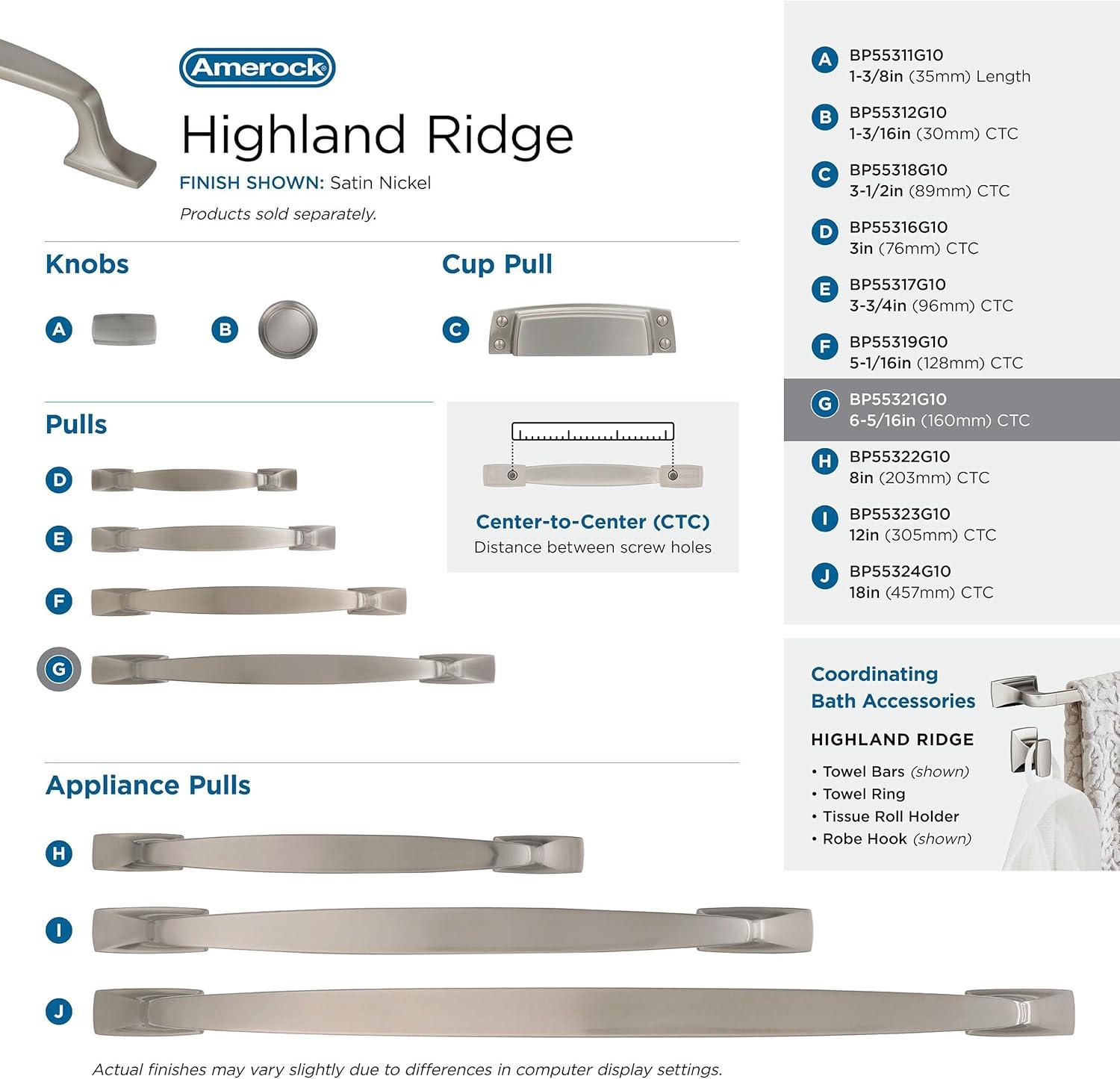 Amerock Highland Ridge Cabinet or Drawer Pull