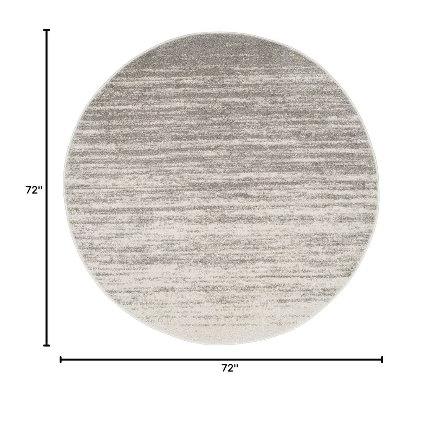 Adirondack ADR113 Machine Made Indoor Area Rug - Light Grey/Grey - 6' Round - Safavieh