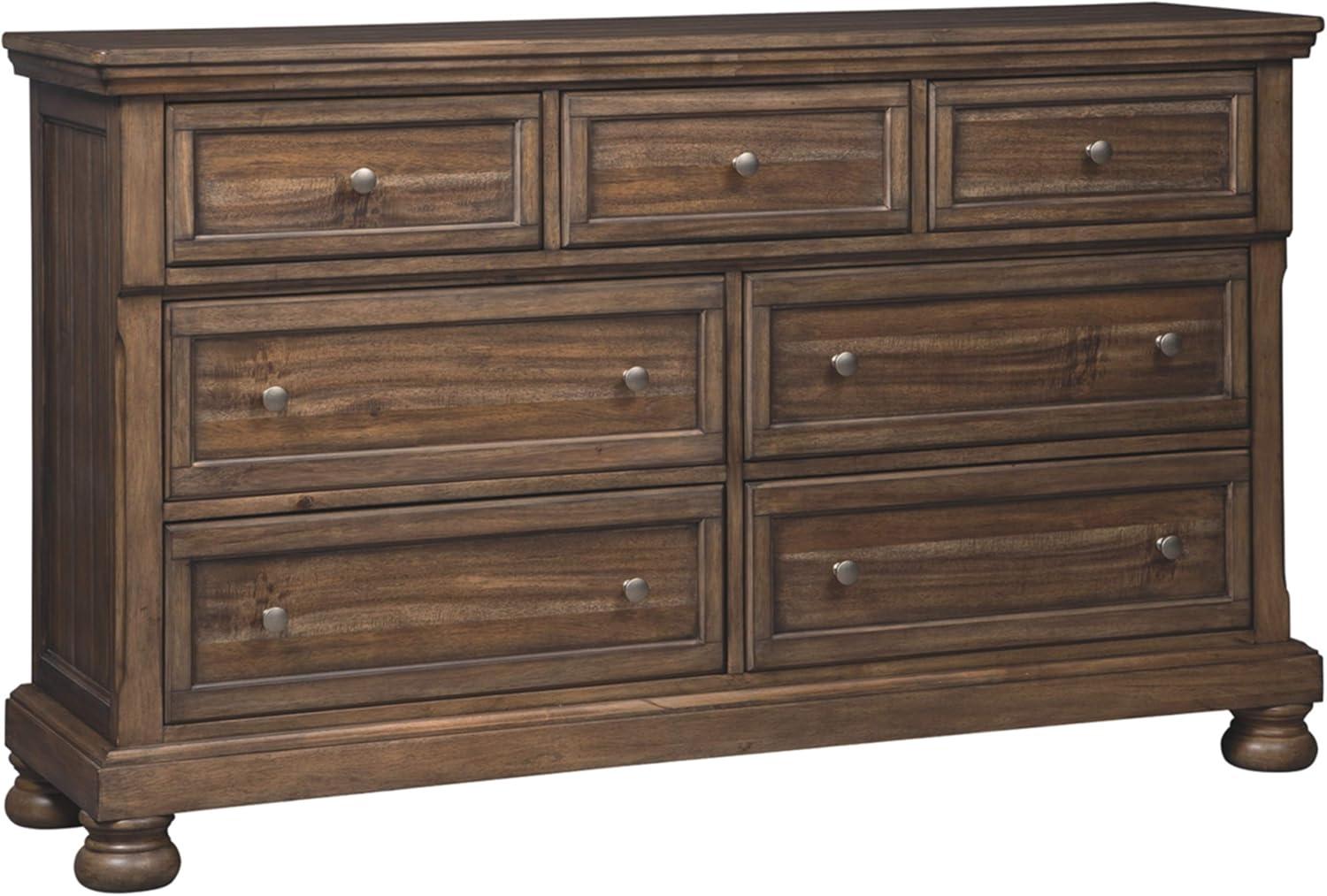 Ashley Furniture Flynnter 7 Drawer Dresser in Medium Brown