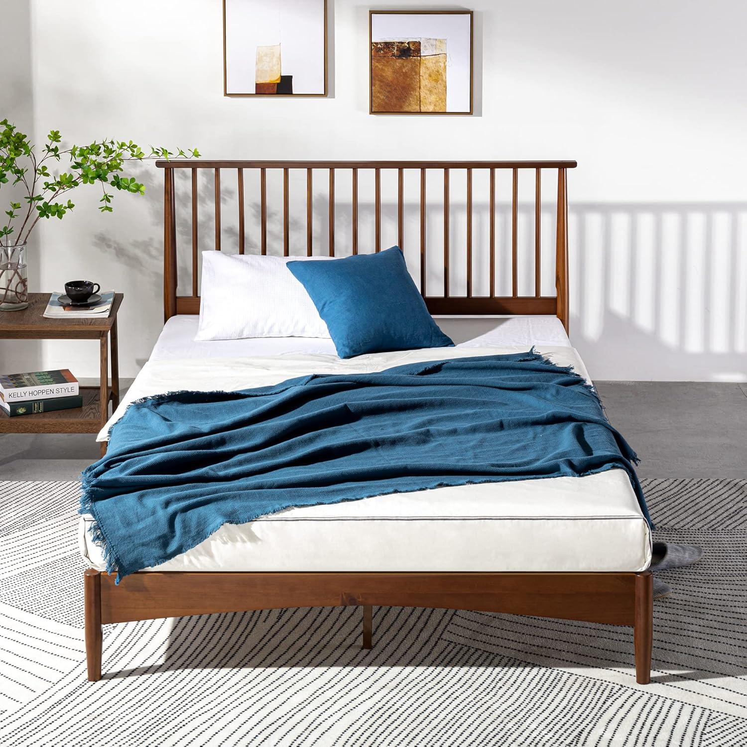 Rashay Mid-Century Modern Solid Wood Spindle Platform Bed