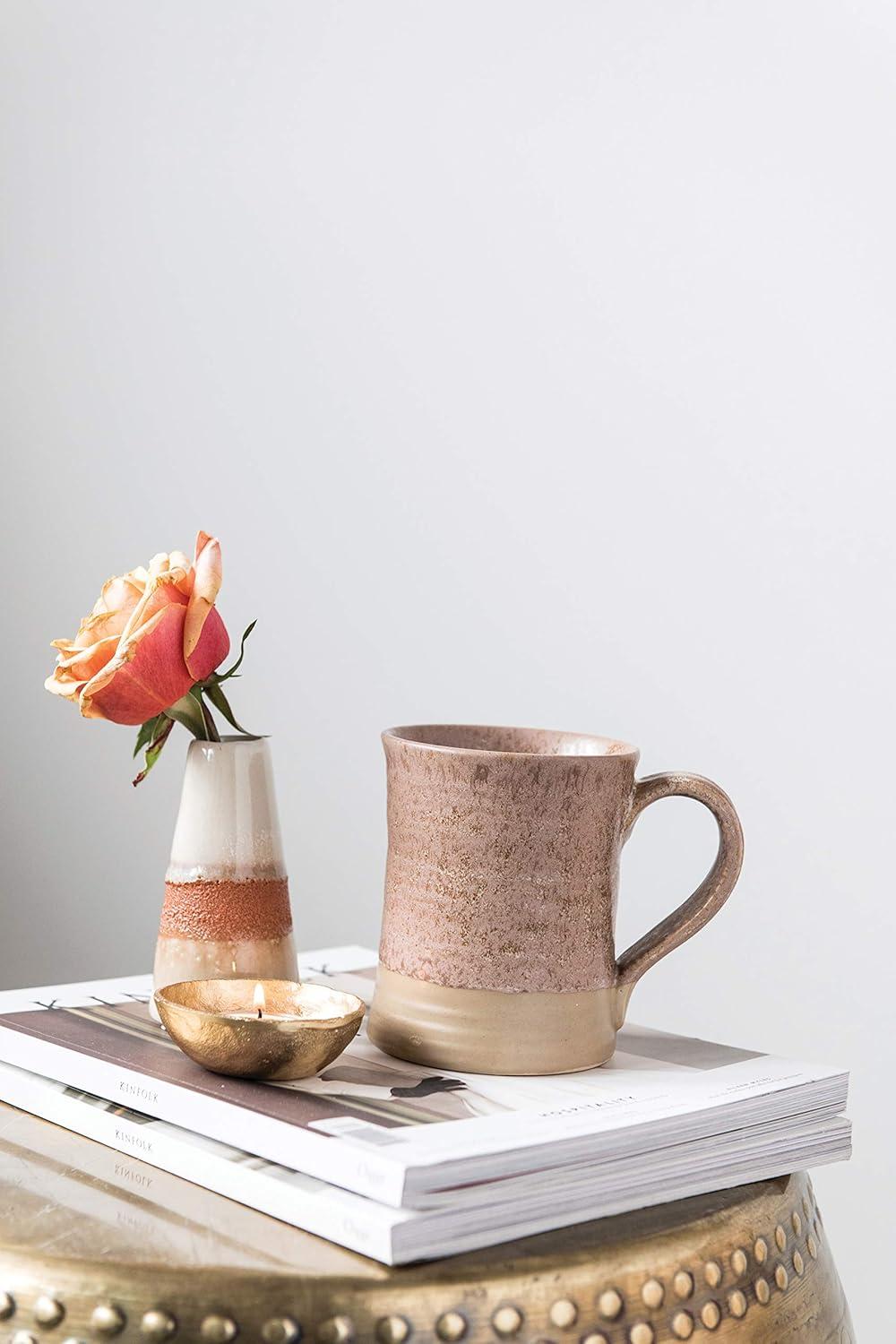 Creative Co-Op Stoneware Mug with Reactive Glaze Finish (Set of 4 Colors/Each one will vary)