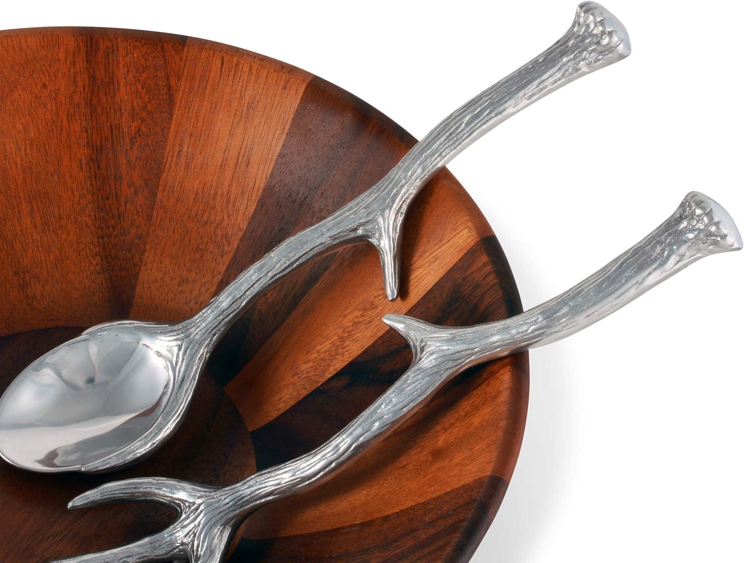 Rustic Aluminum Antler Salad Serving Set, 13.25 inches