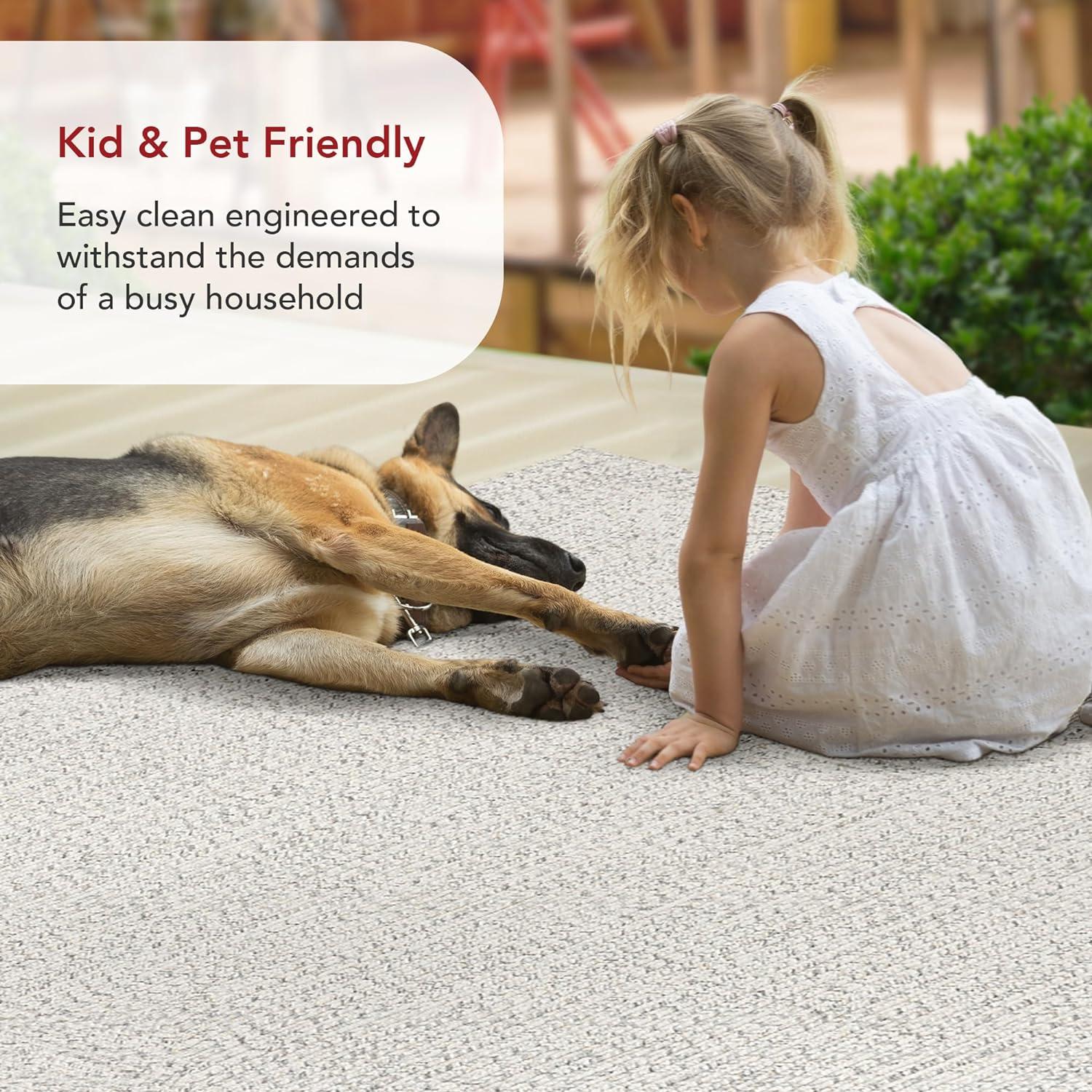 Ivory Braided Synthetic 31" Indoor/Outdoor Easy Care Runner Rug