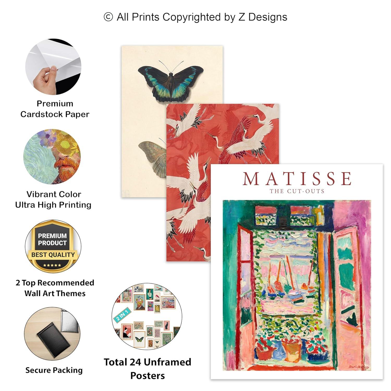 97 Decor Vintage Eclectic Wall Art Prints - Maximalist Funky Pictures, Bright Famous Artist Prints For Wall Decor, Gallery Colorful Art Posters For Bedroom (unframed)