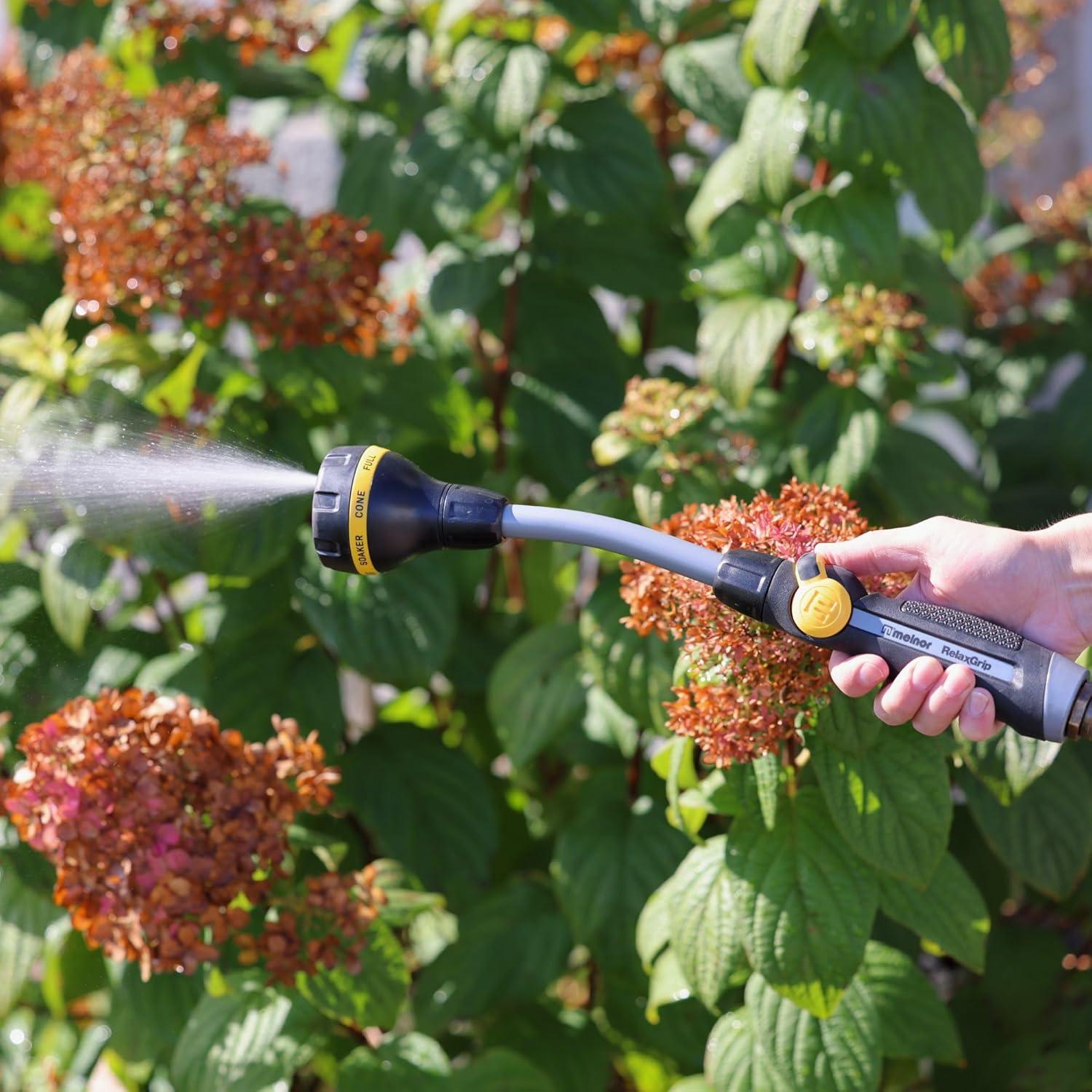 15-Inch Silver and Black Watering Wand with RelaxGrip Handle