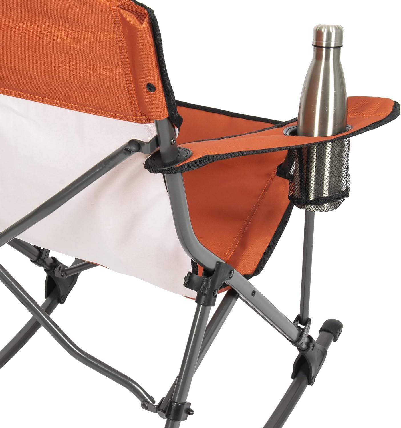 Orange PVC-Coated Folding Rocking Chair with Arms