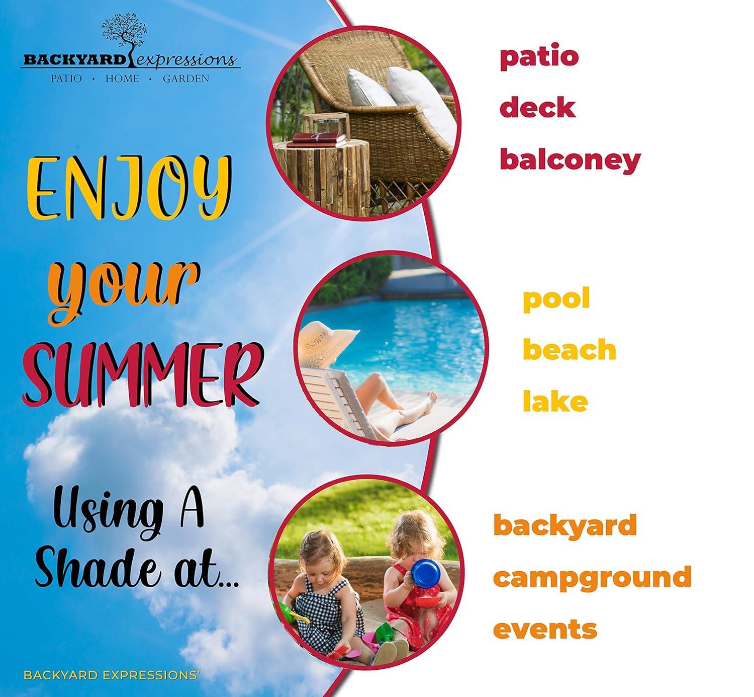 12 x 12 Backyard Expressions Sun Shade Sail for Patio Available in a Variety of Colors