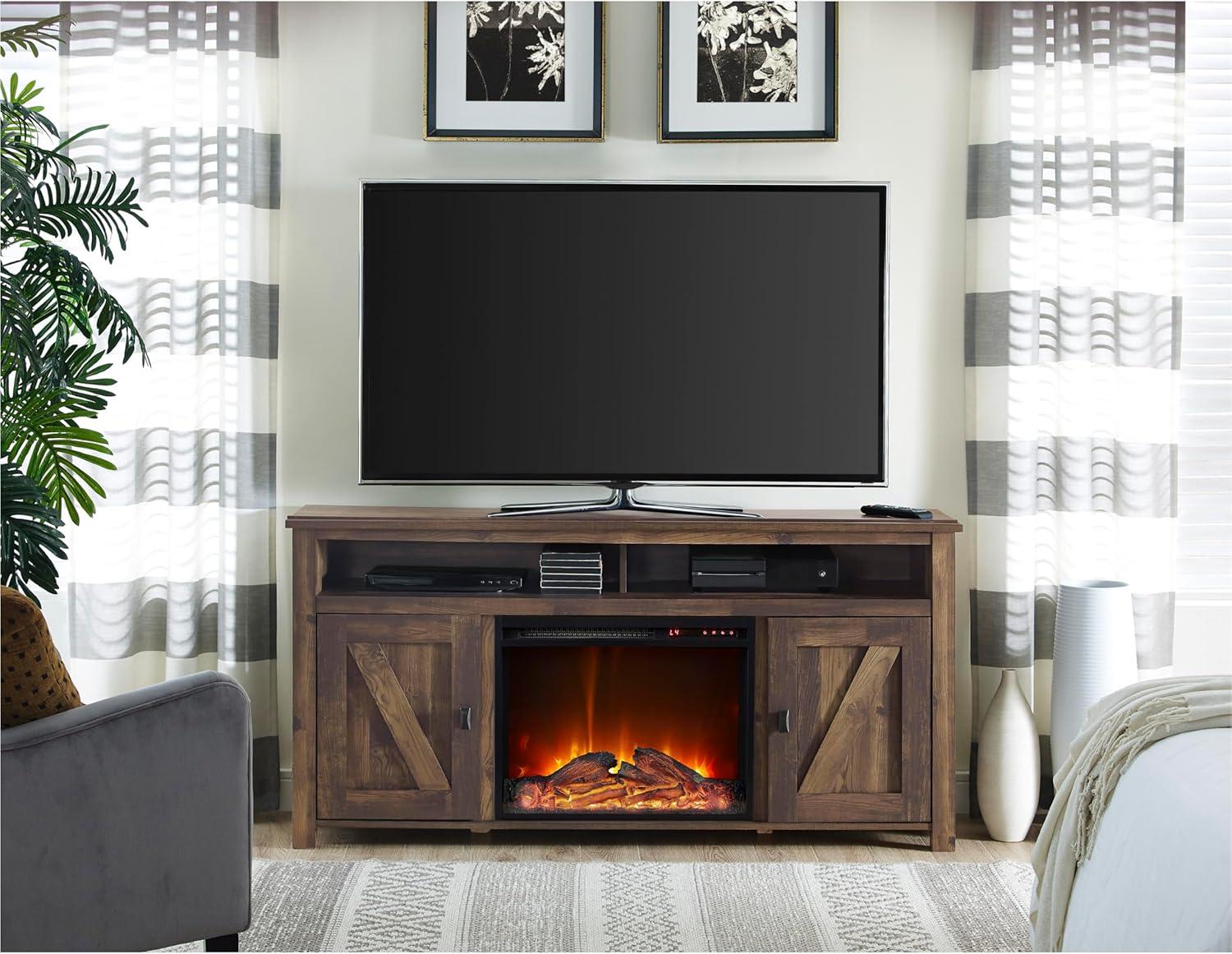 Ameriwood Home Farmington Electric Fireplace Console for TVs up to 60", Rustic