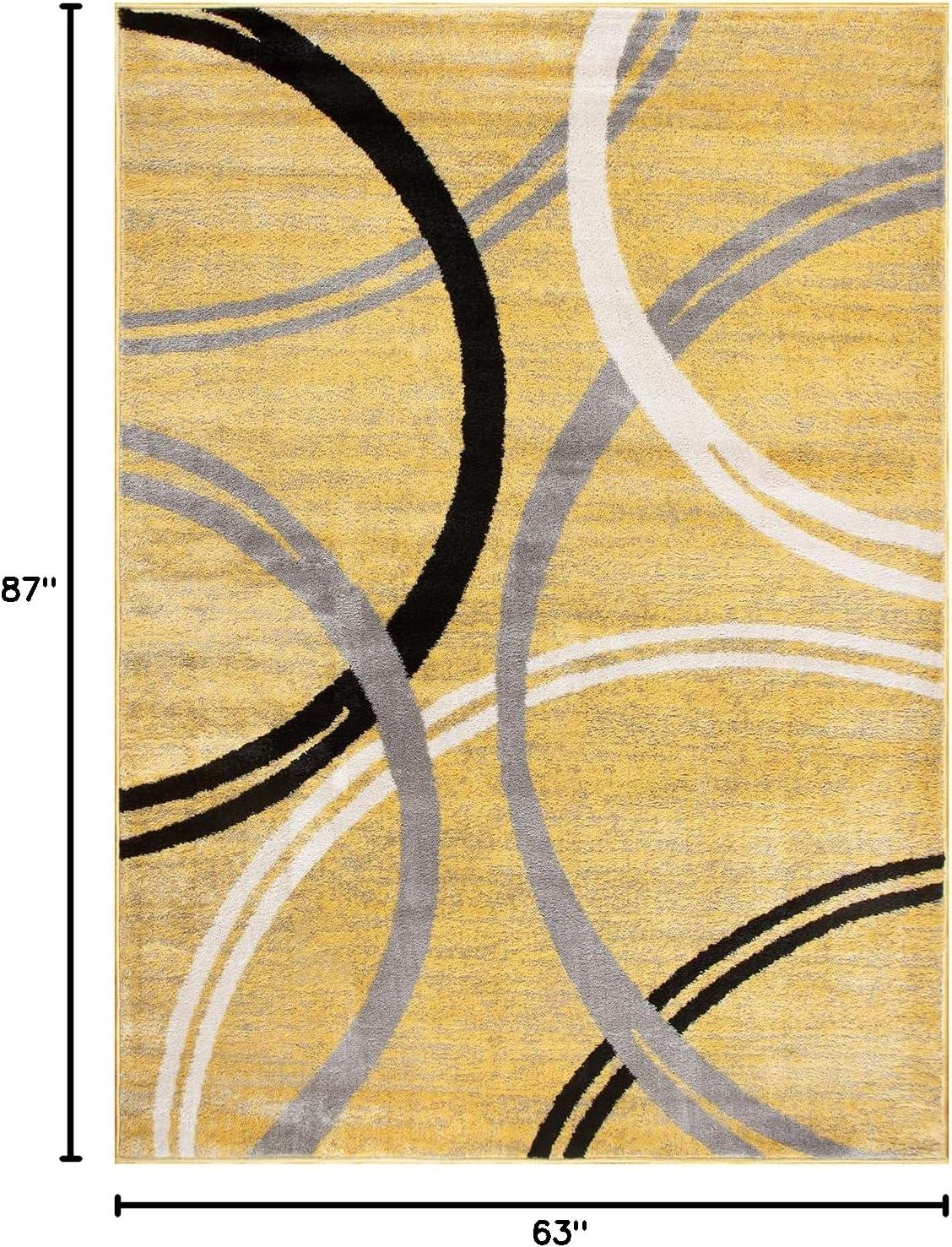 World Rug Gallery Contemporary Abstract Circles Design Area Rug