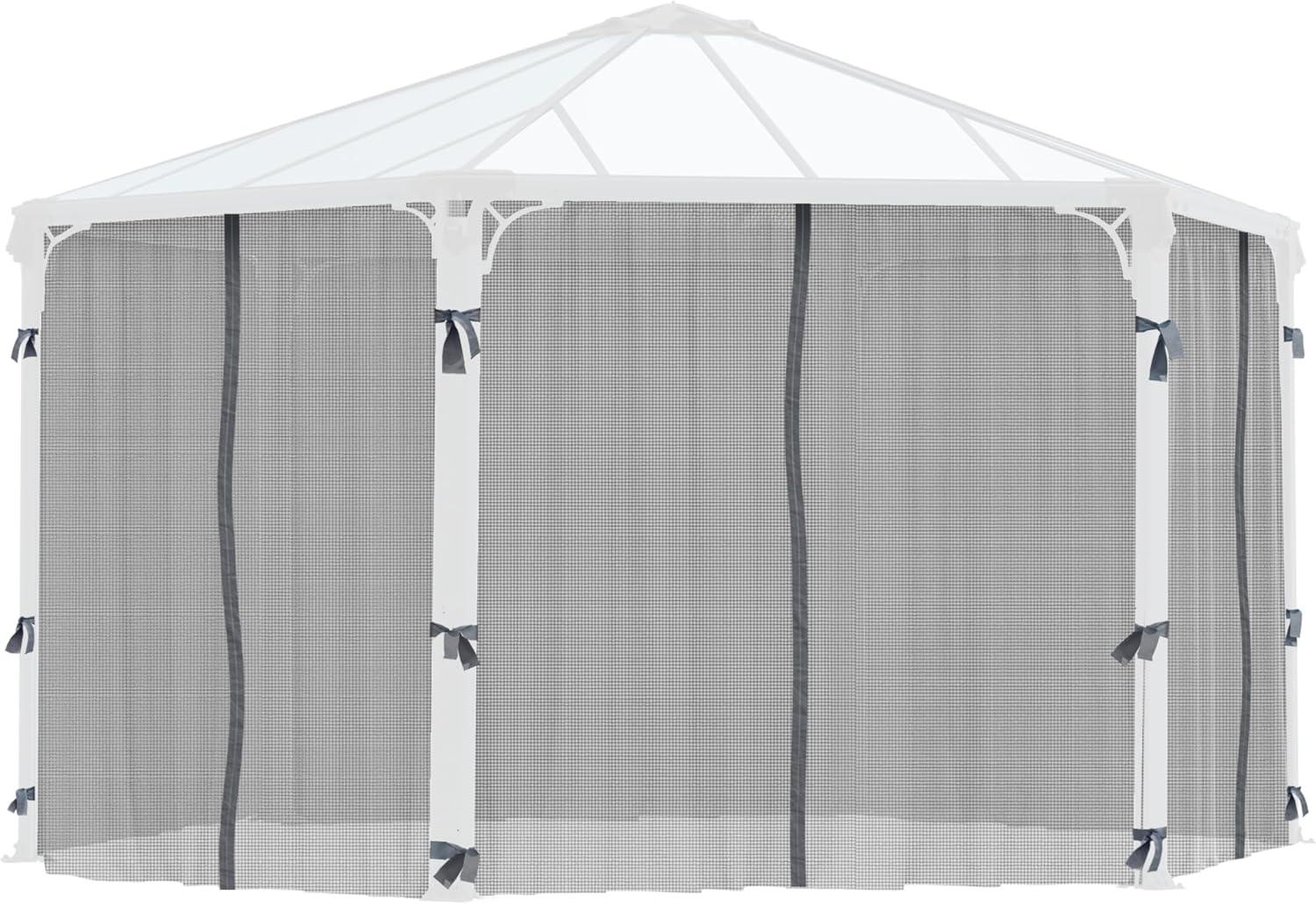 Gray Polyester Gazebo Netting Set for Roma and Monaco Models