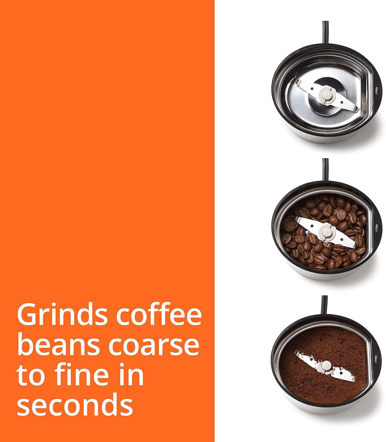 Krups Fast-Touch Stainless Steel Coffee and Spice Grinder, GX204