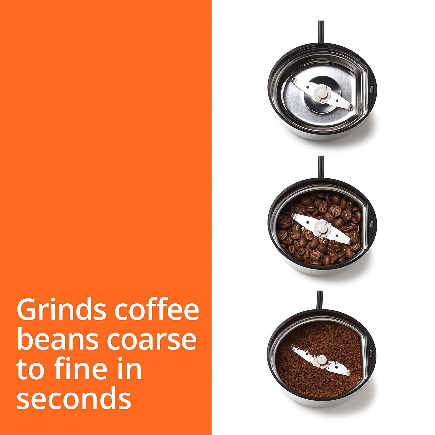 Krups Fast-Touch Stainless Steel Coffee and Spice Grinder, GX204