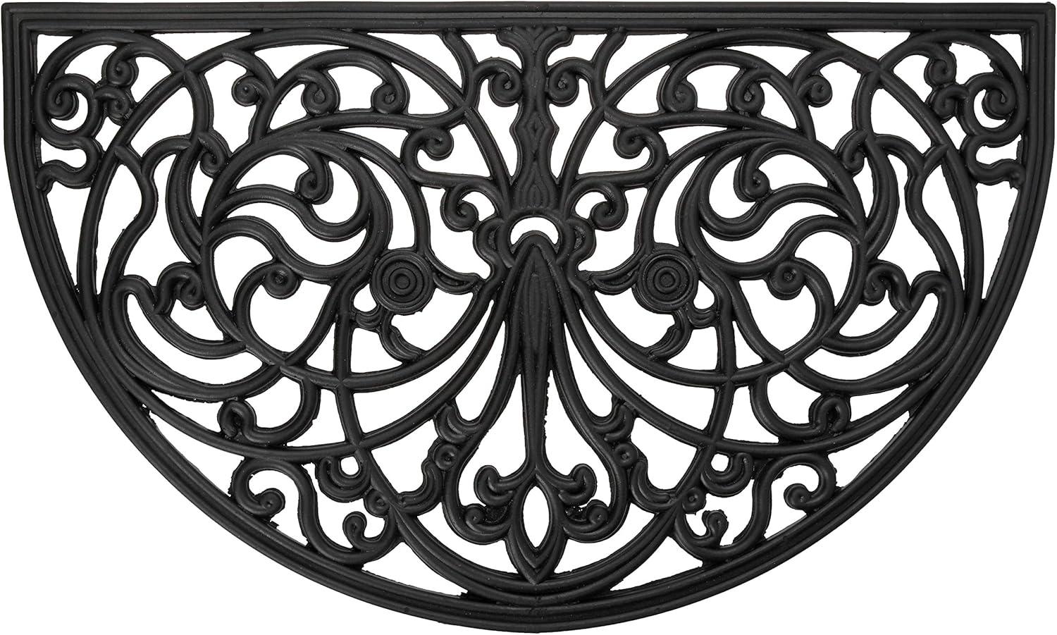 Achim Home Furnishings Wrought Iron Rubber Door Mat, 18" L x 30" W, Slice, Ironworks