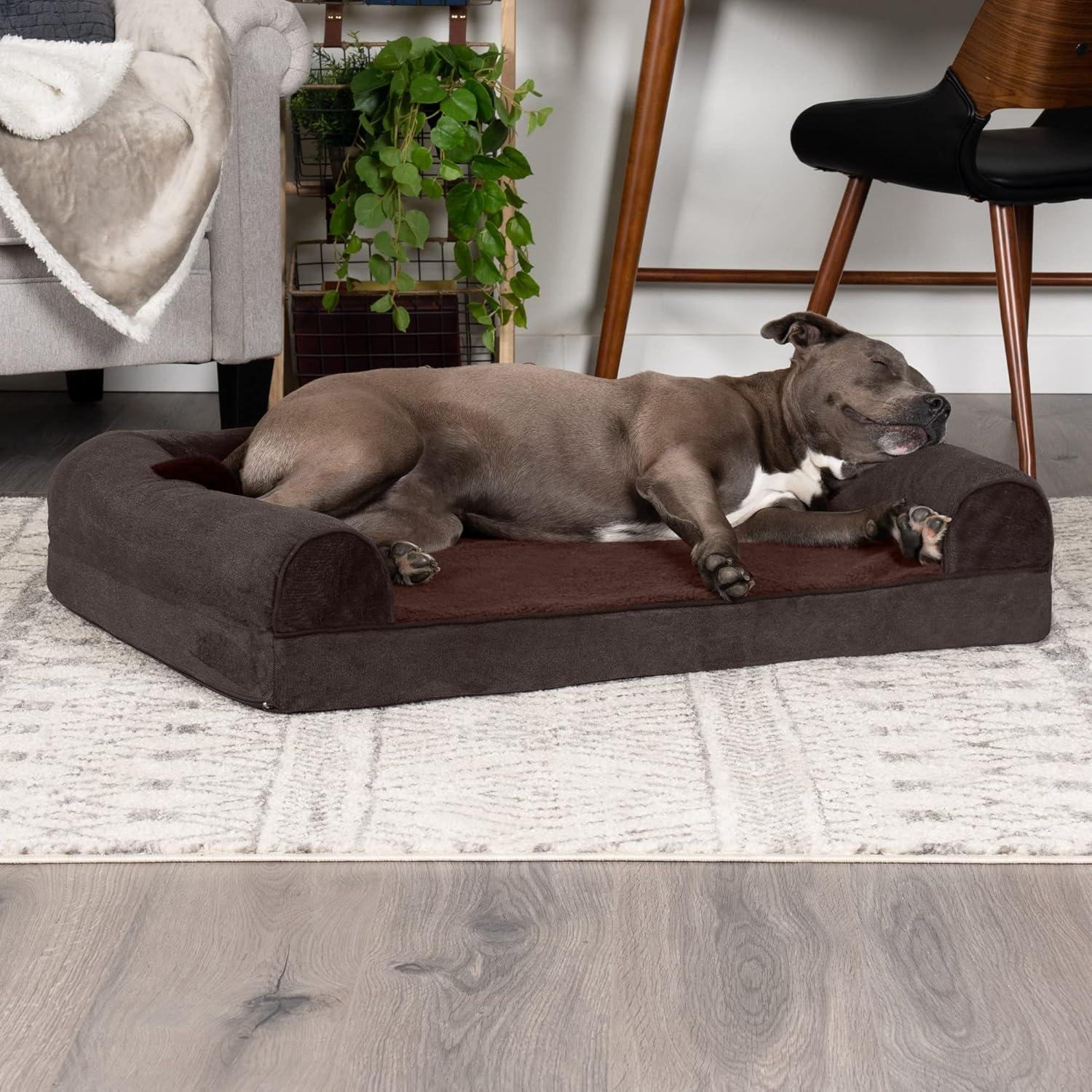 FurHaven Orthopedic Suede Pet Bed