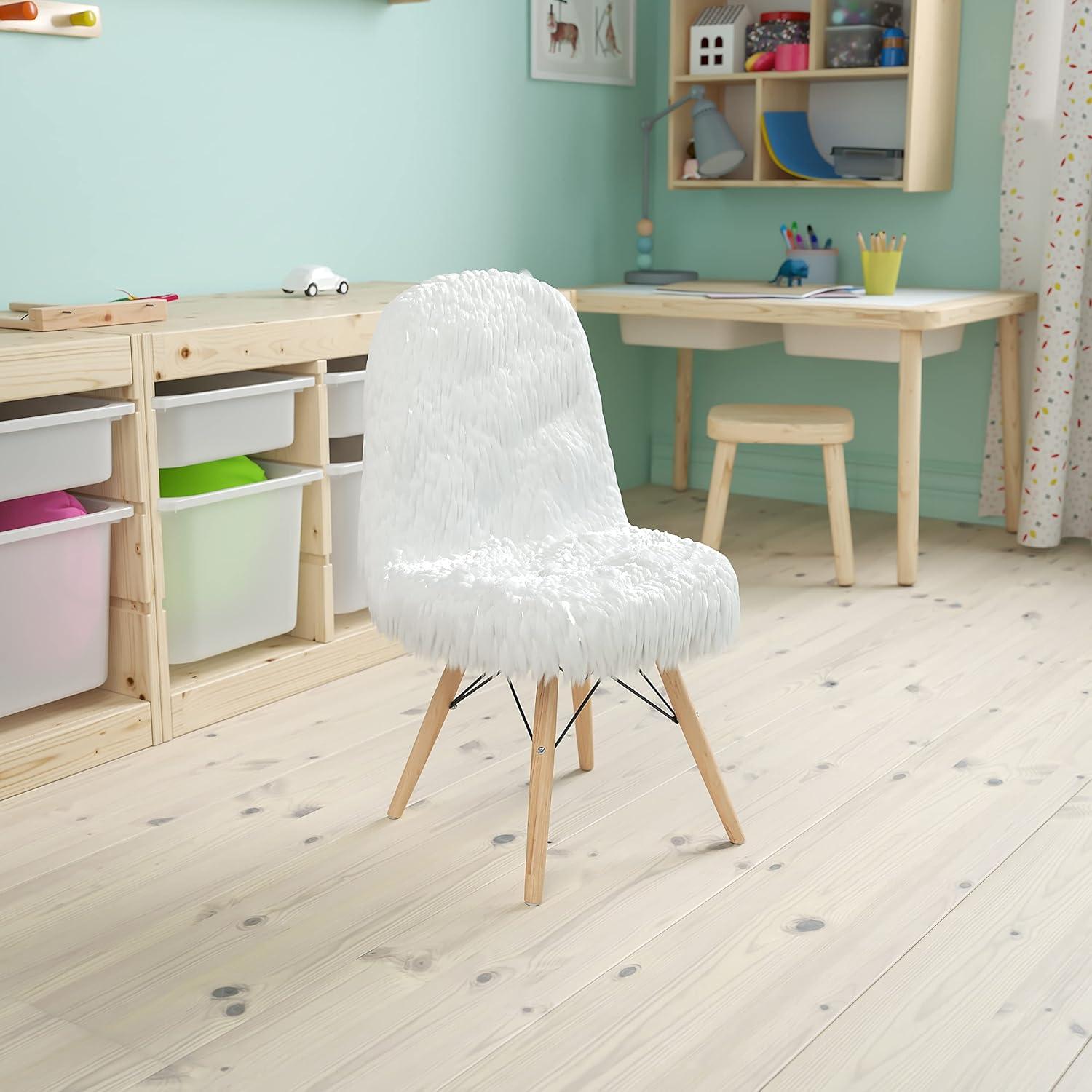 Flash Furniture Shaggy Dog White Accent Chair