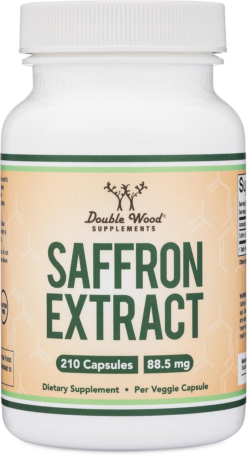 Saffron Supplement - Saffron Extract 88.5mg Capsules (210 Count) for Eyes, Retina, and Lens Health (Appetite Suppressant for Healthy Weight Management) by Double Wood Supplements