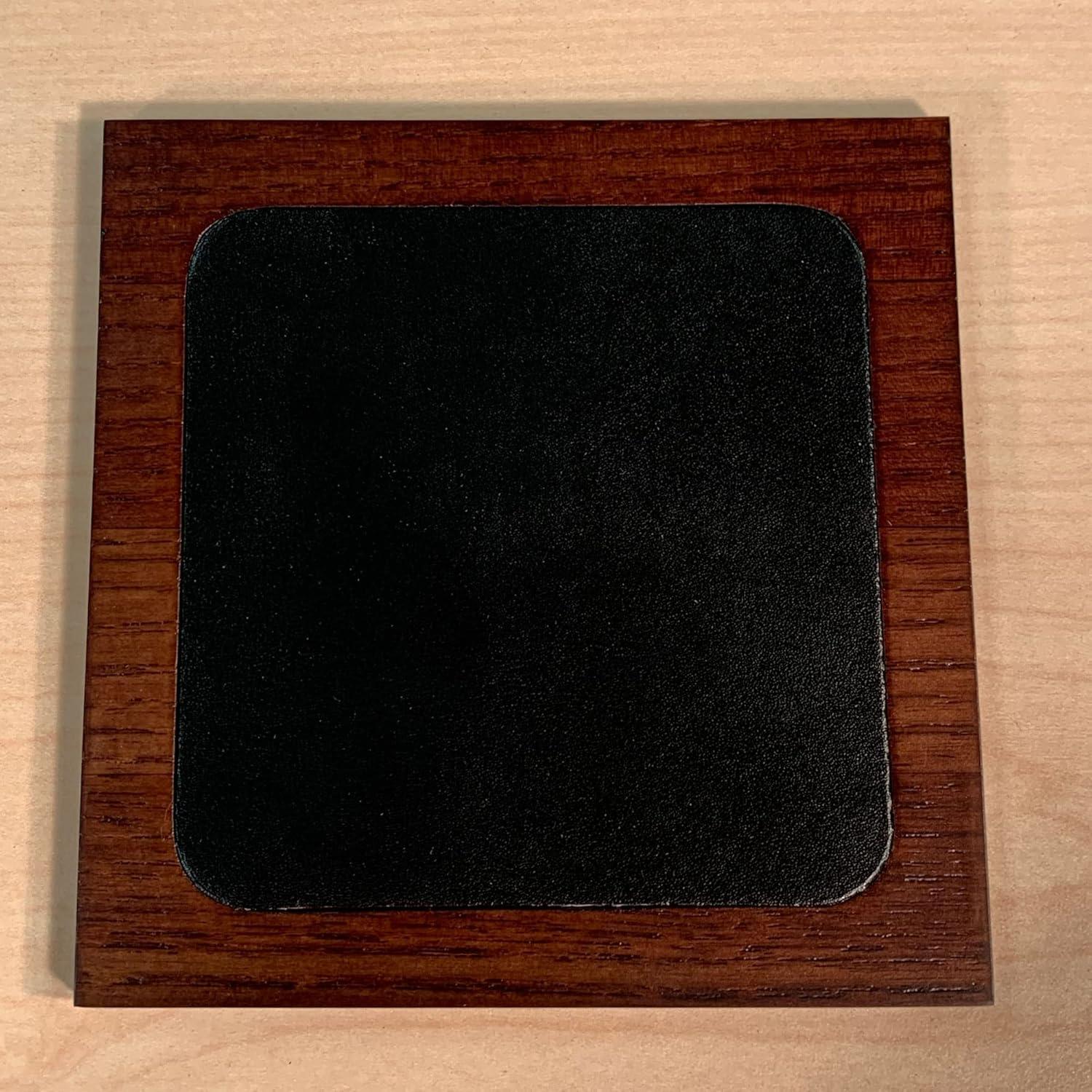 Dacasso Walnut & Leather Coaster Set