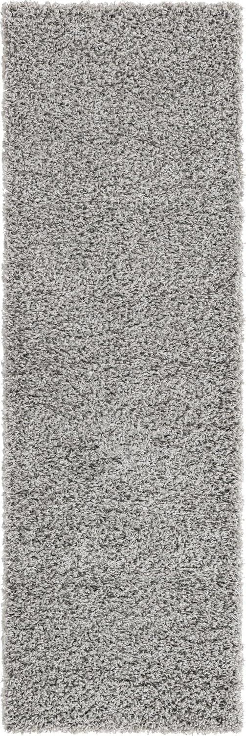 Unique Loom Solid Shag Collection Area Rug (2' x 6' 5" Runner, Cloud Gray)