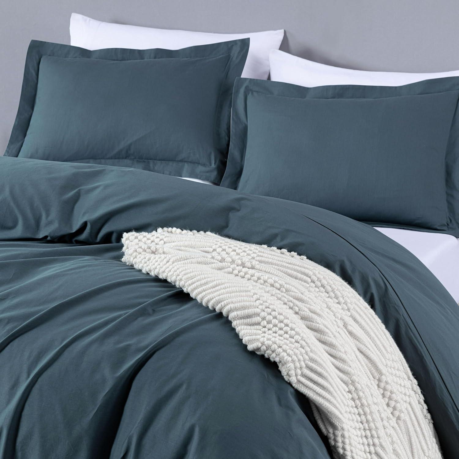 Chezmoi Collection Cotton Twill Solid Duvet Cover Set