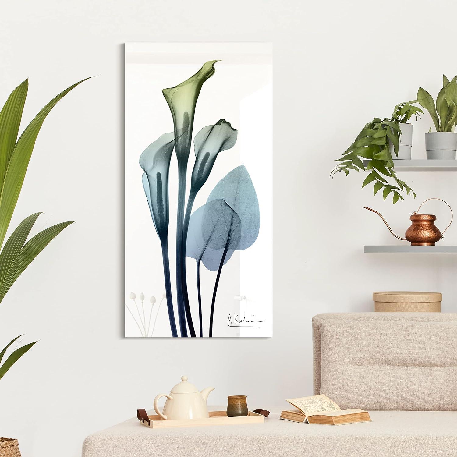 Calia Lily X-Ray Tempered Glass Wall Art, 24" x 48"