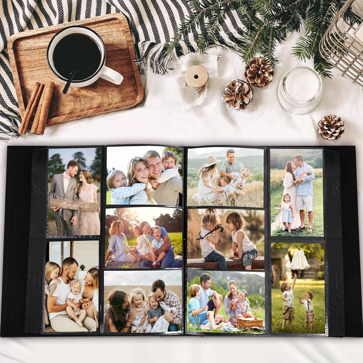 BEACHWATER POOL & SPA, LLC Photo Album 4X6 1000 Pockets, Extra Large Capacity Linen Cover Picture Albums Holds 1000 Horizontal And Vertical Photos