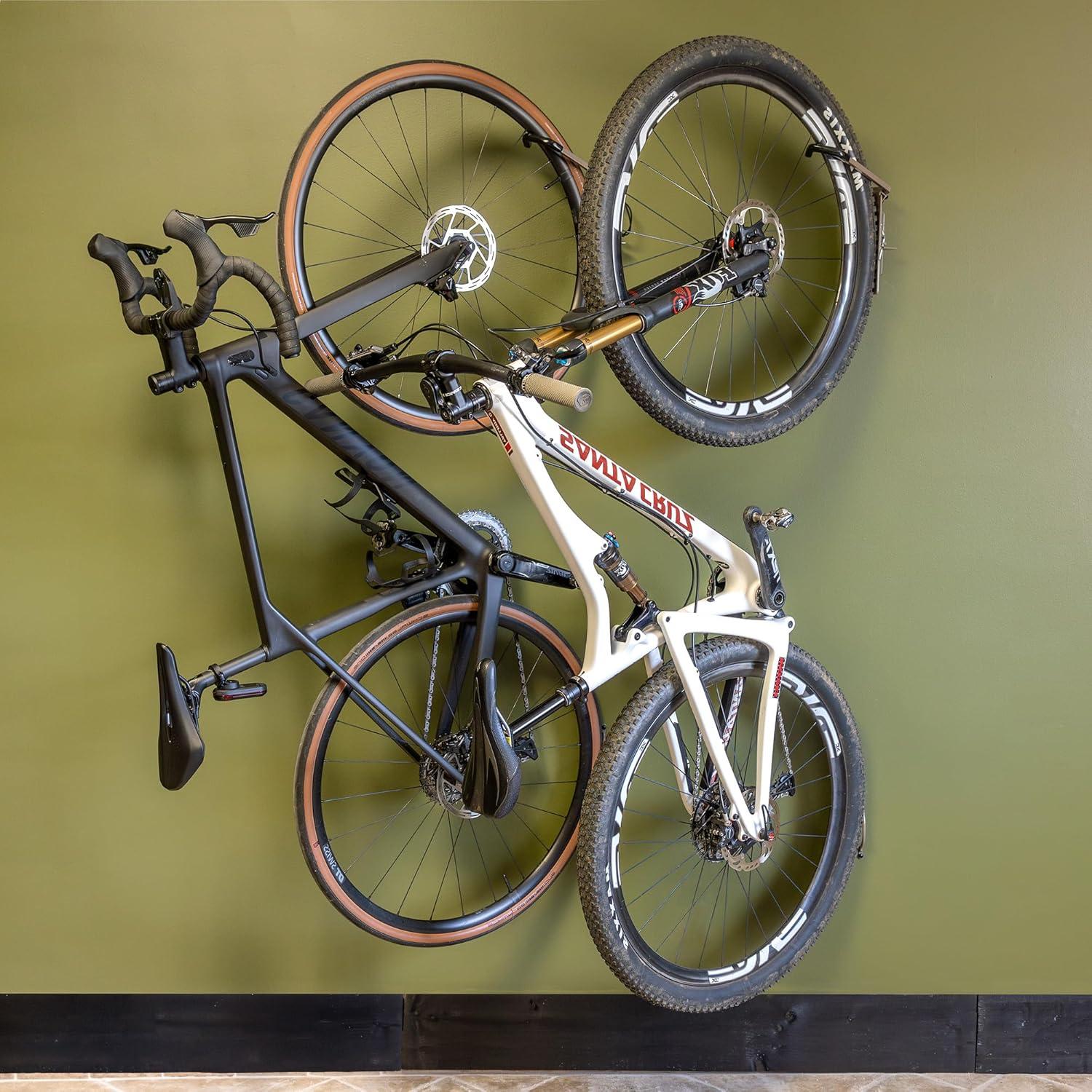 StoreYourBoard Swivel Mount Bike Storage Rack | 2 Bike Garage Wall Hooks | Mud