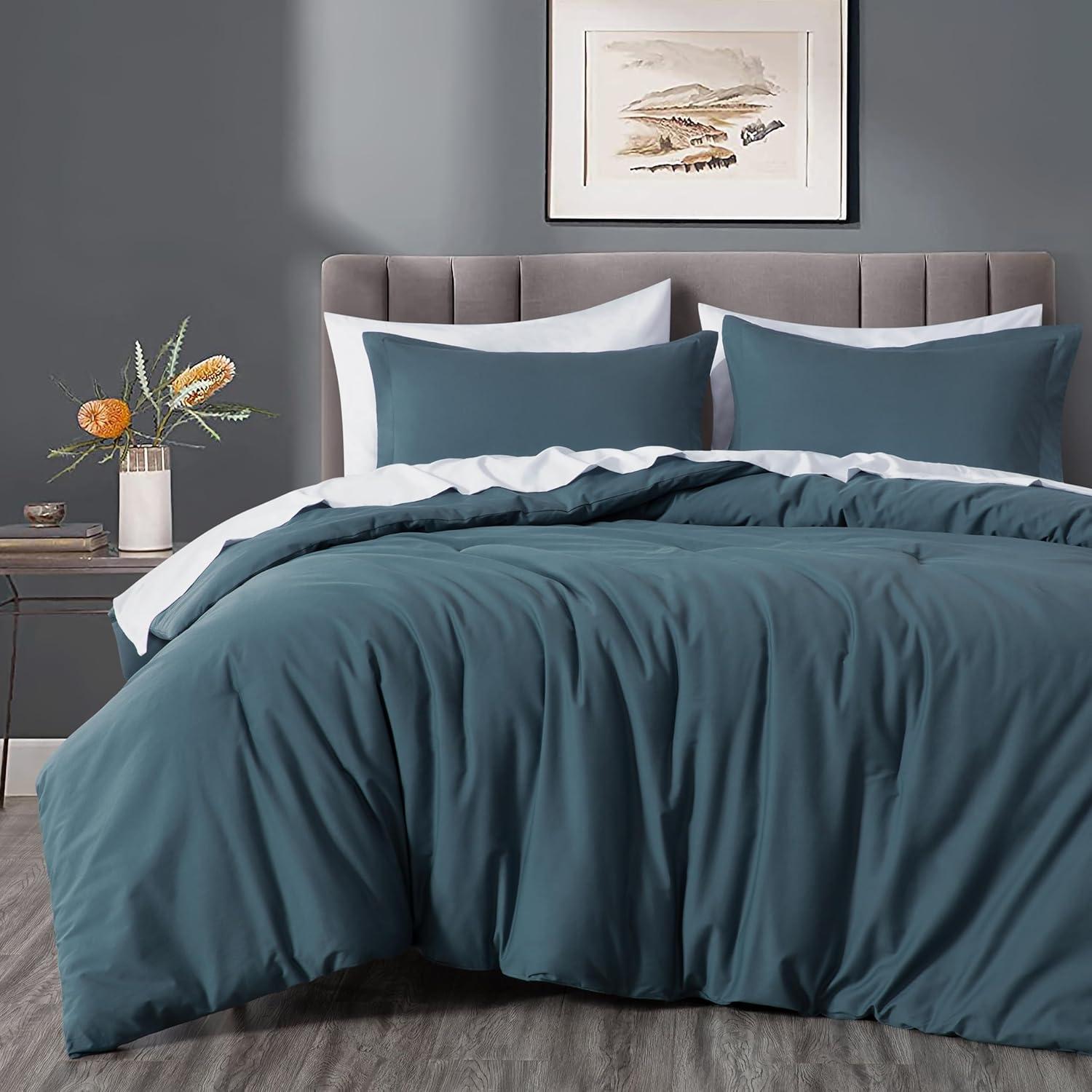 Chezmoi Collection Solid Terracotta Cotton Comforter Set King Size, 3-Piece Luxury Soft Breathable Smooth Cooling 250TC Cotton Twill Lightweight Bedding Comforter for All Season