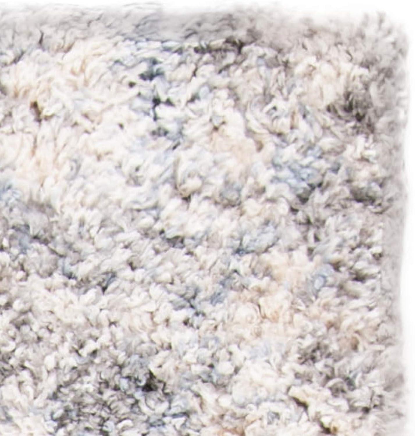 Berber Shag BER219 Power Loomed Area Rug - Grey/Cream - 5' X 7' - Safavieh.