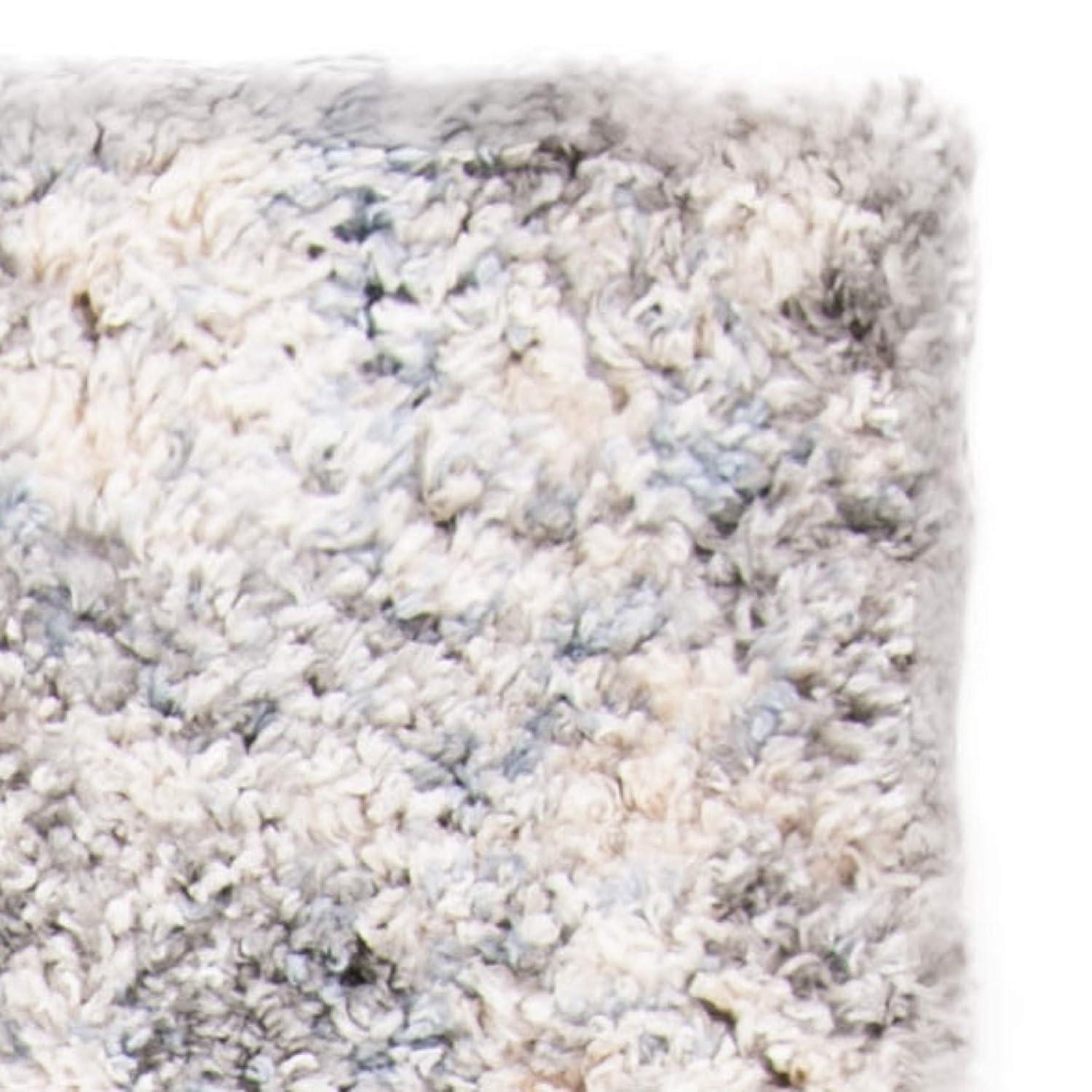 Berber Shag BER219 Power Loomed Area Rug - Grey/Cream - 5' X 7' - Safavieh.