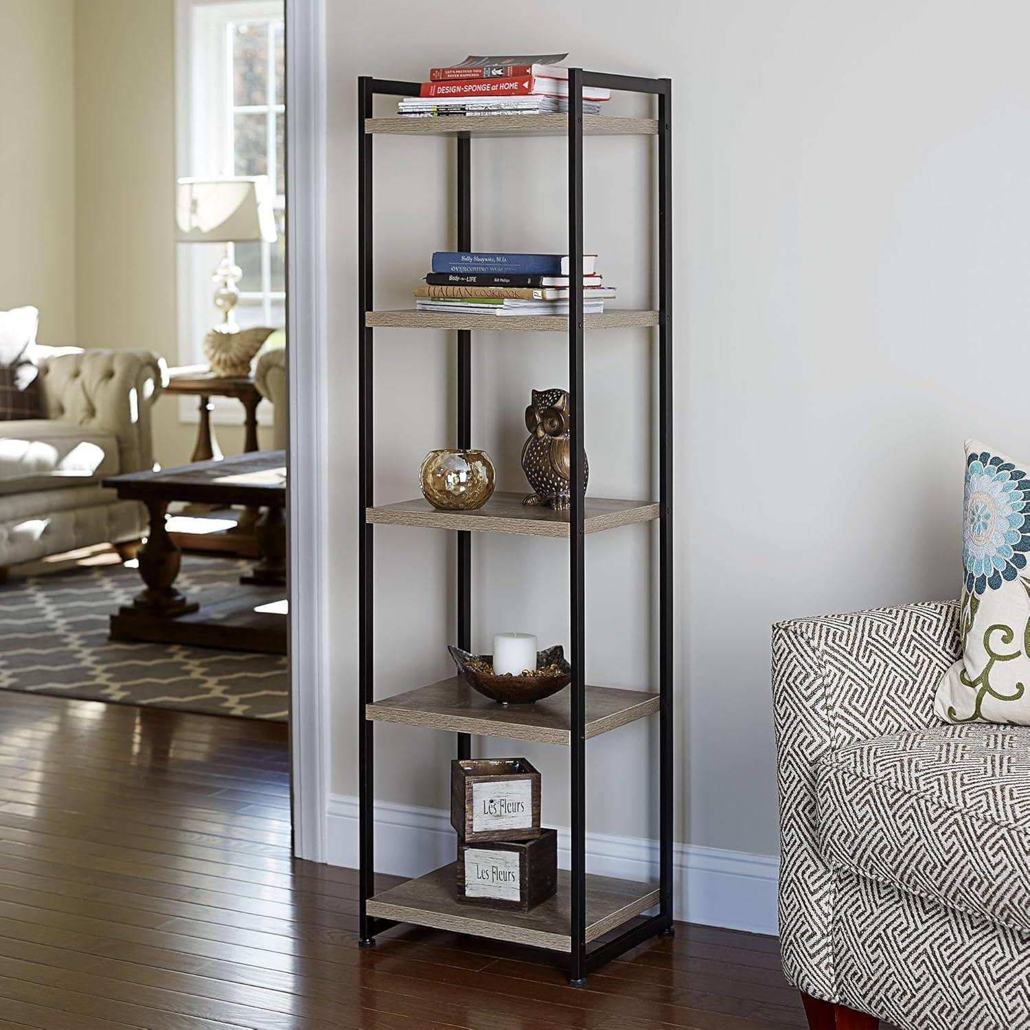 Household Essentials 59.1" Jamestown Narrow 5 Shelf Bookshelf