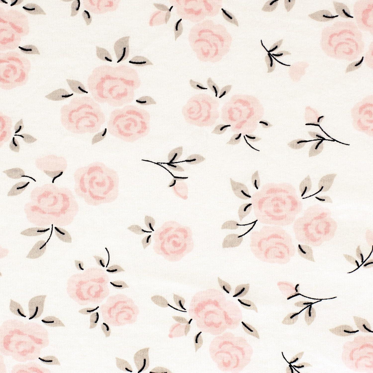 Hudson Baby Infant Girl Cotton Toddler Pillow Case, Neutral Pink Floral, One Size