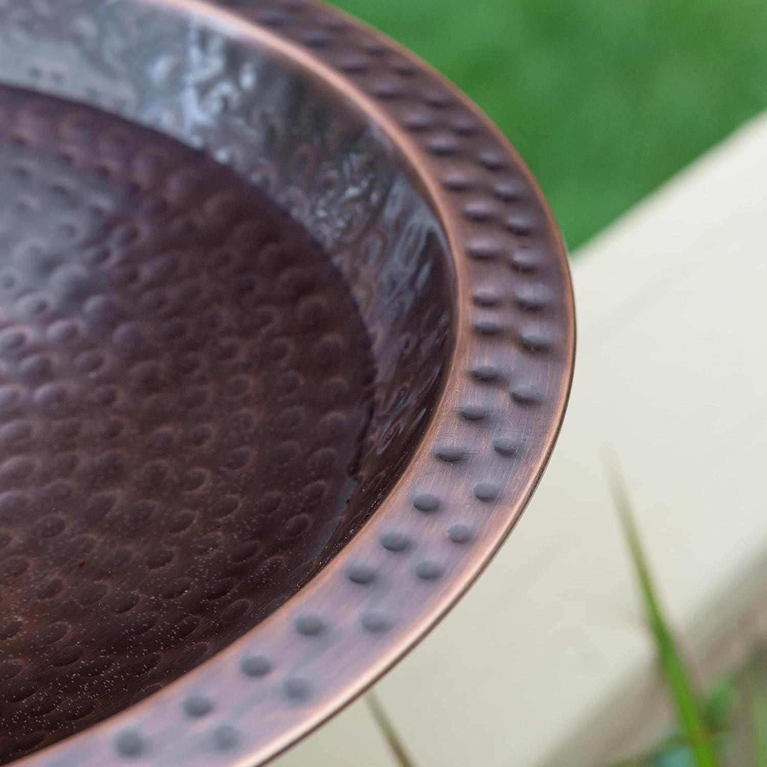 Achla Metal Bird Bath for 4 x 4 Post, Hammered Copper Finish