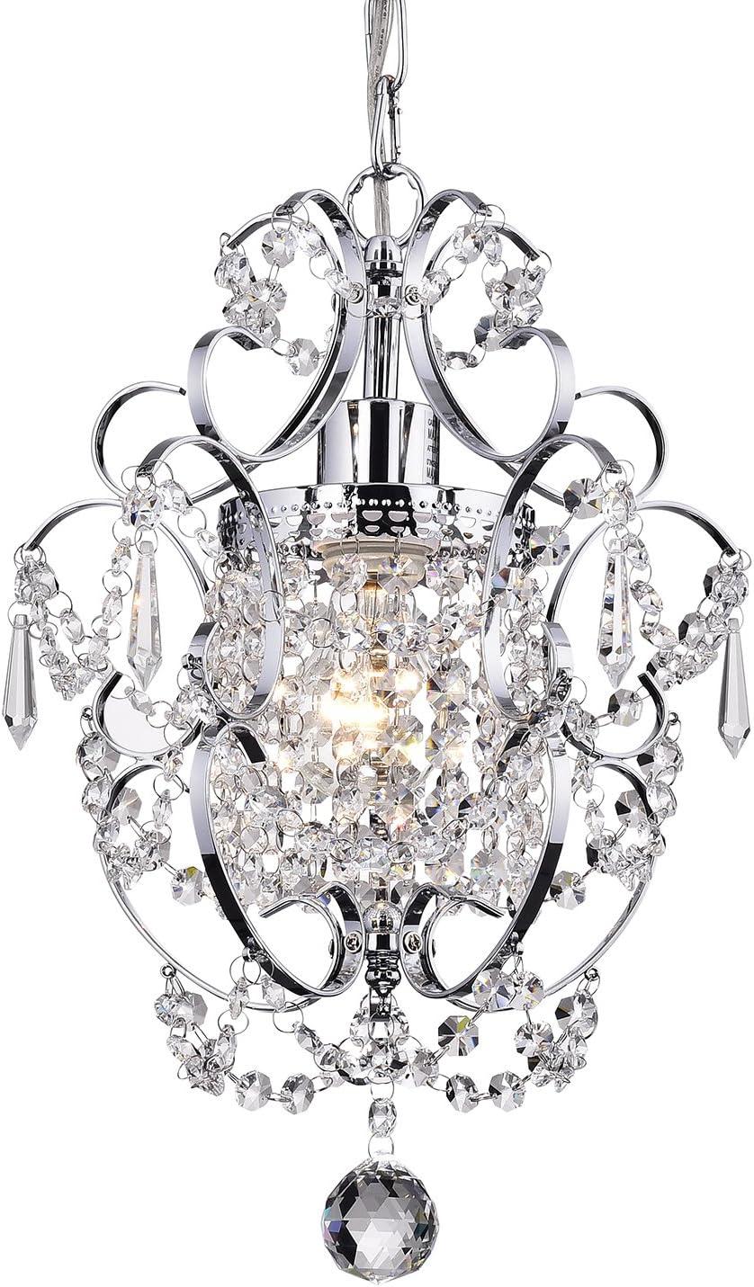 Amorette Chrome Mini Chandelier with Crystal Accents