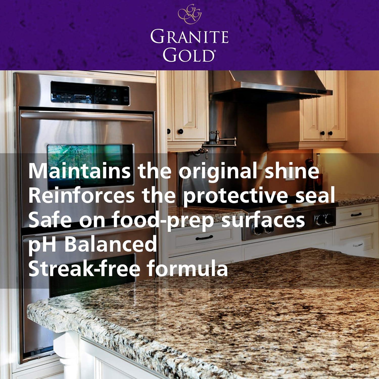 GRANITE GOLD Granite Marble Natural Stone POLISH Safe for Food Prep 24oz GG0033