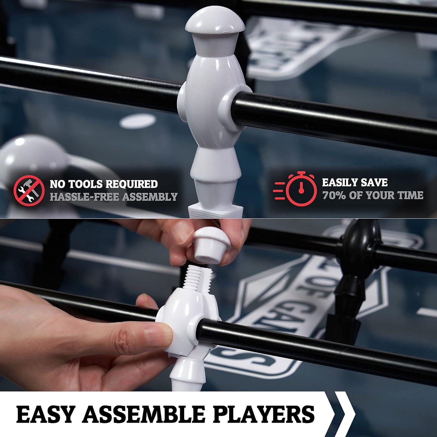 Phantoscope Hall Of Games Foosball Tables Multiple Styles, Soccer With Durable & Stylish Designs With Tabletop Sports Soccer Balls, Perfect For Family Game Rooms,Wood Grain/Red,Engineered Wood, Wood, Plastic, Metal