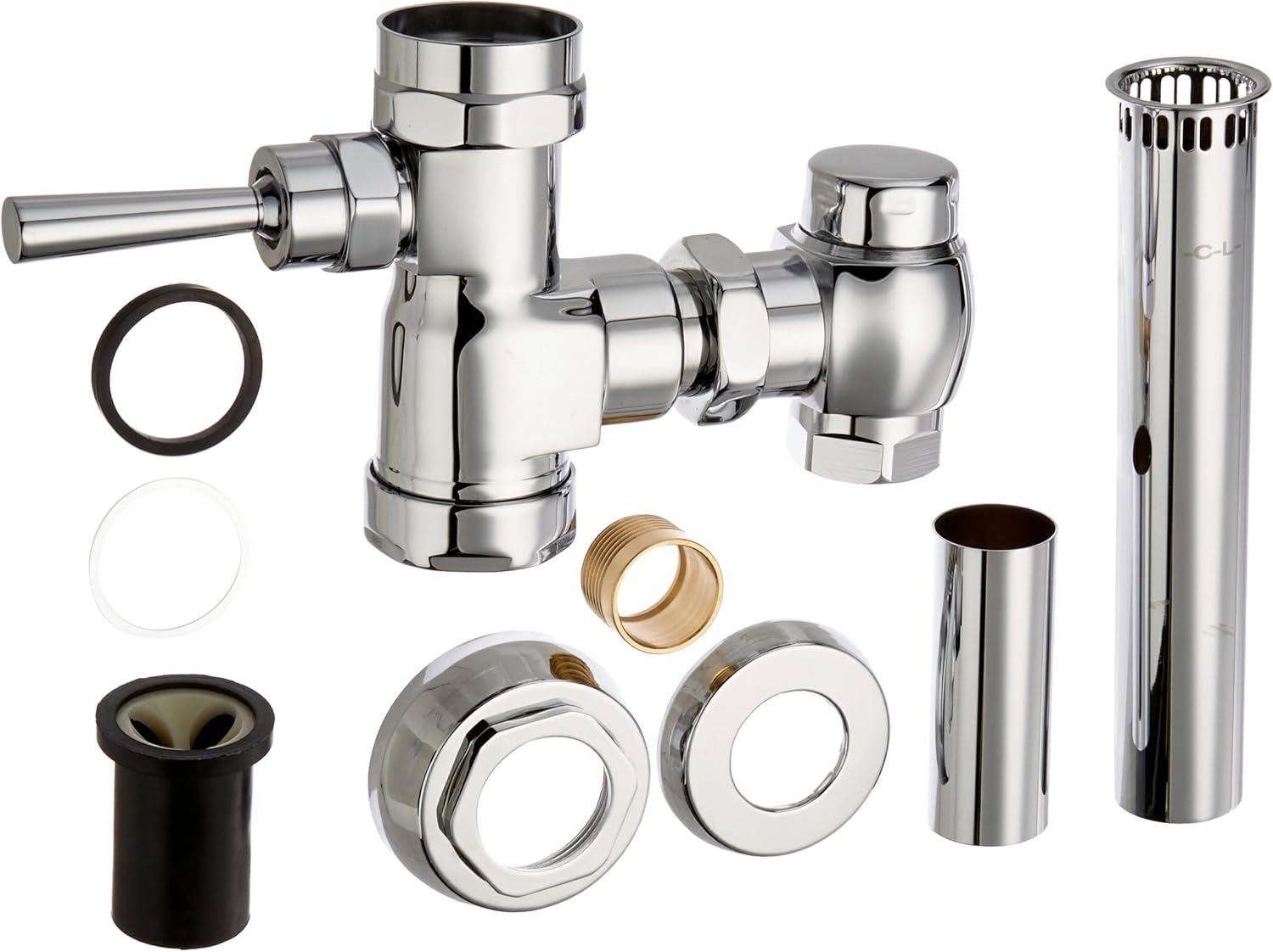 Chrome Plated Brass Manual Flush Valve with Piston Design