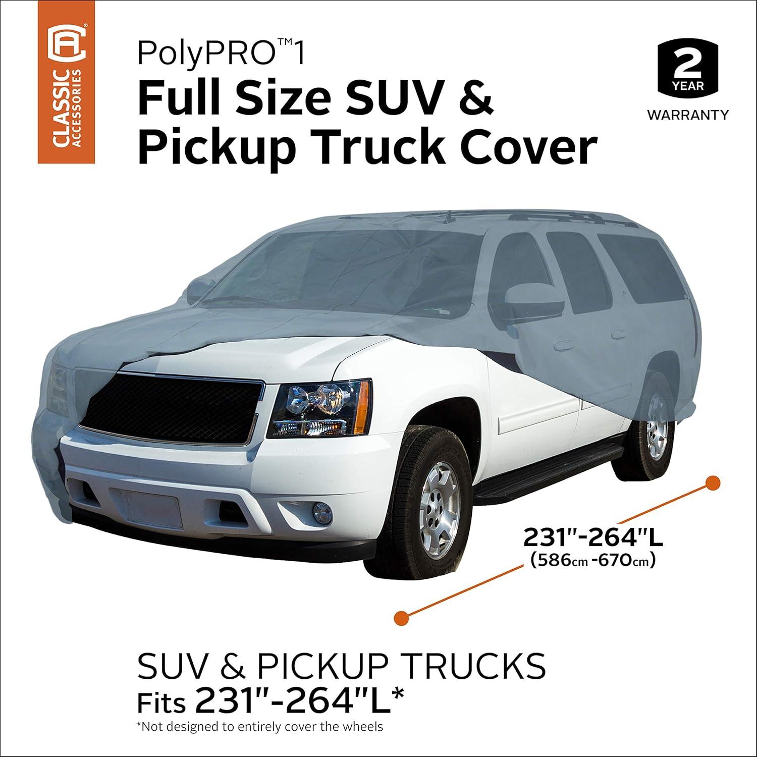Polyester Outdoor Full-Size Car Cover in Gray