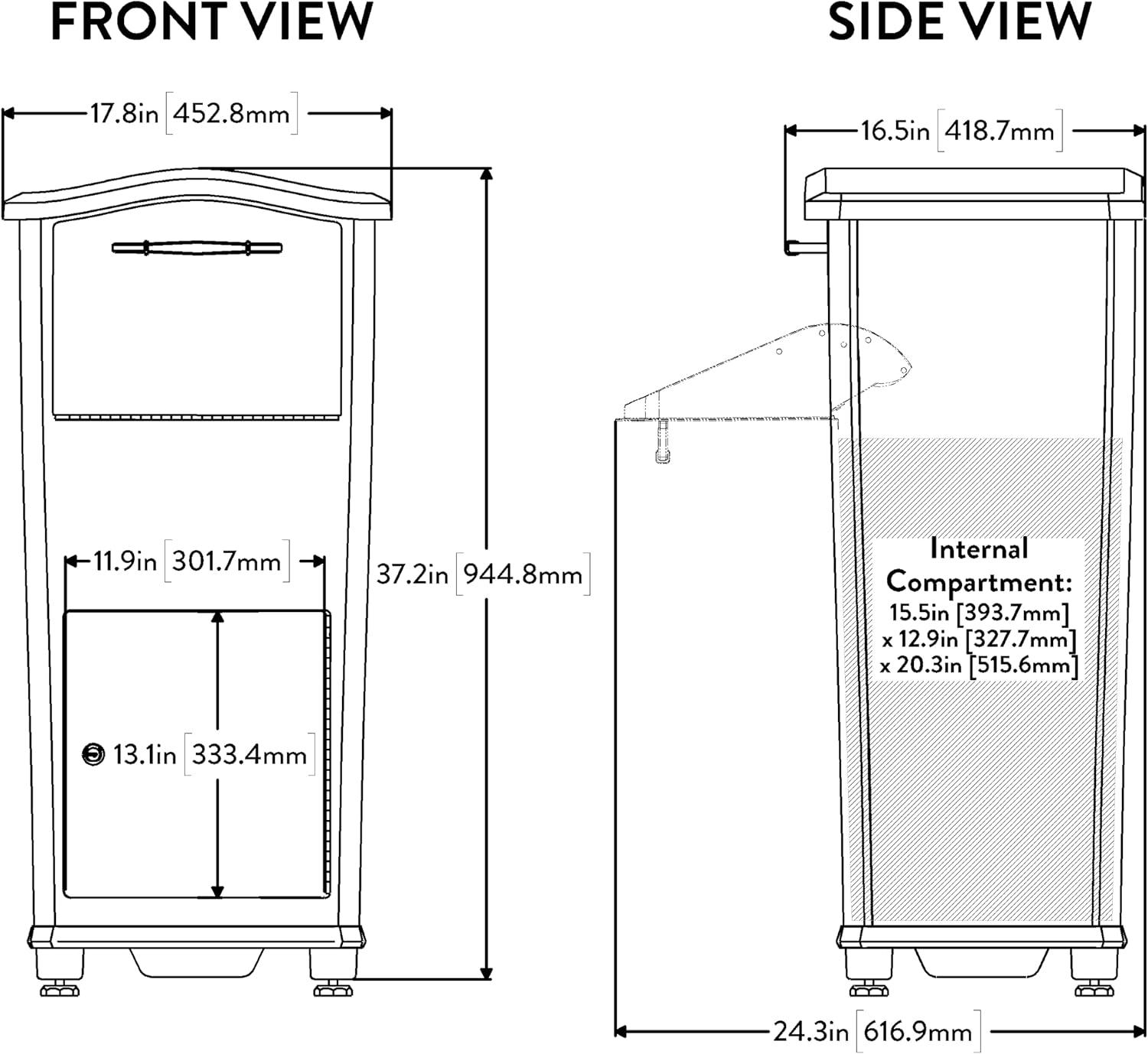 Red Aluminum Lockable Parcel Drop Box with Rotating Drum