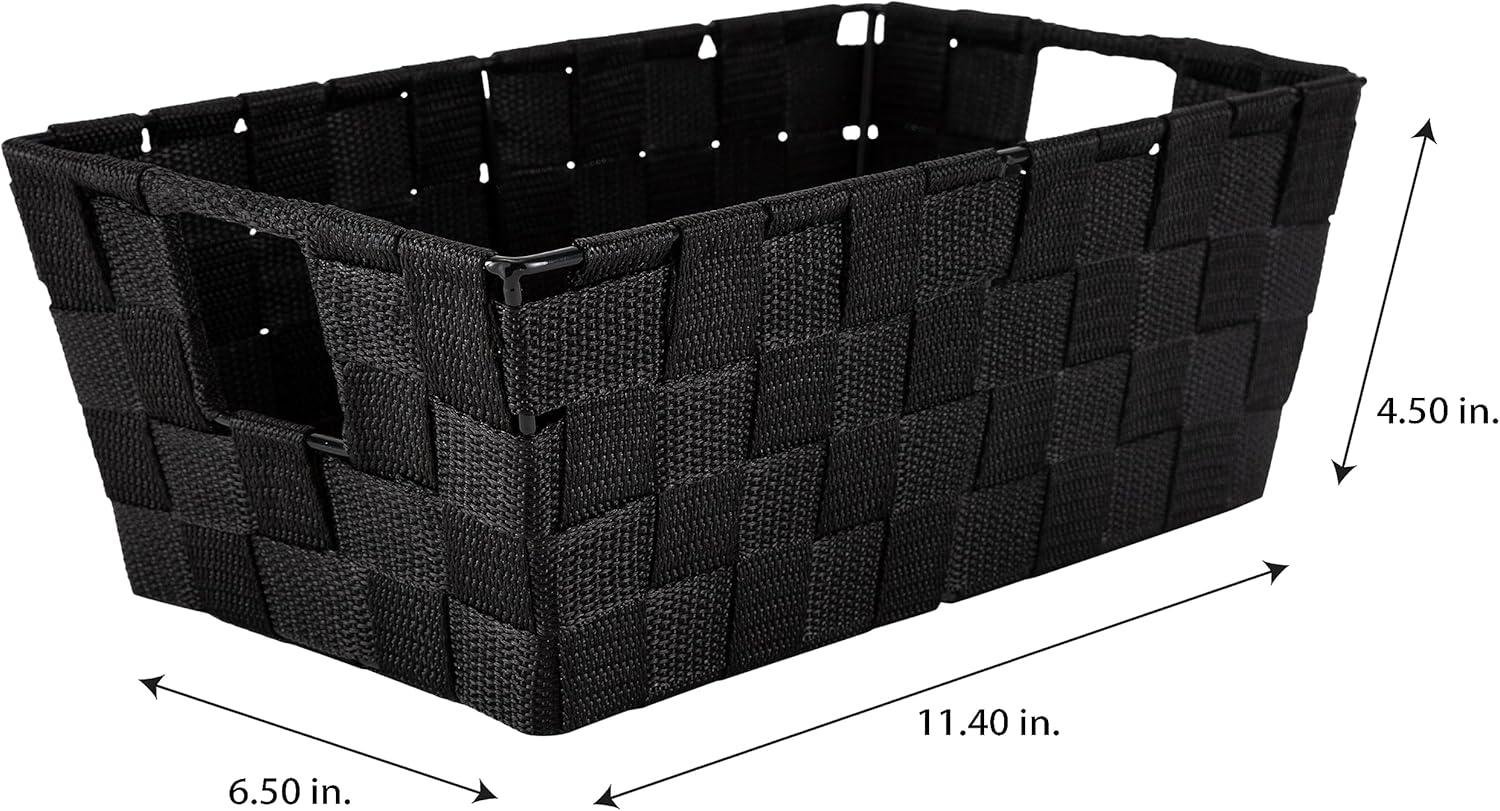 Simplify Woven Polypropylene Storage Baskets, Handles, Set of 2