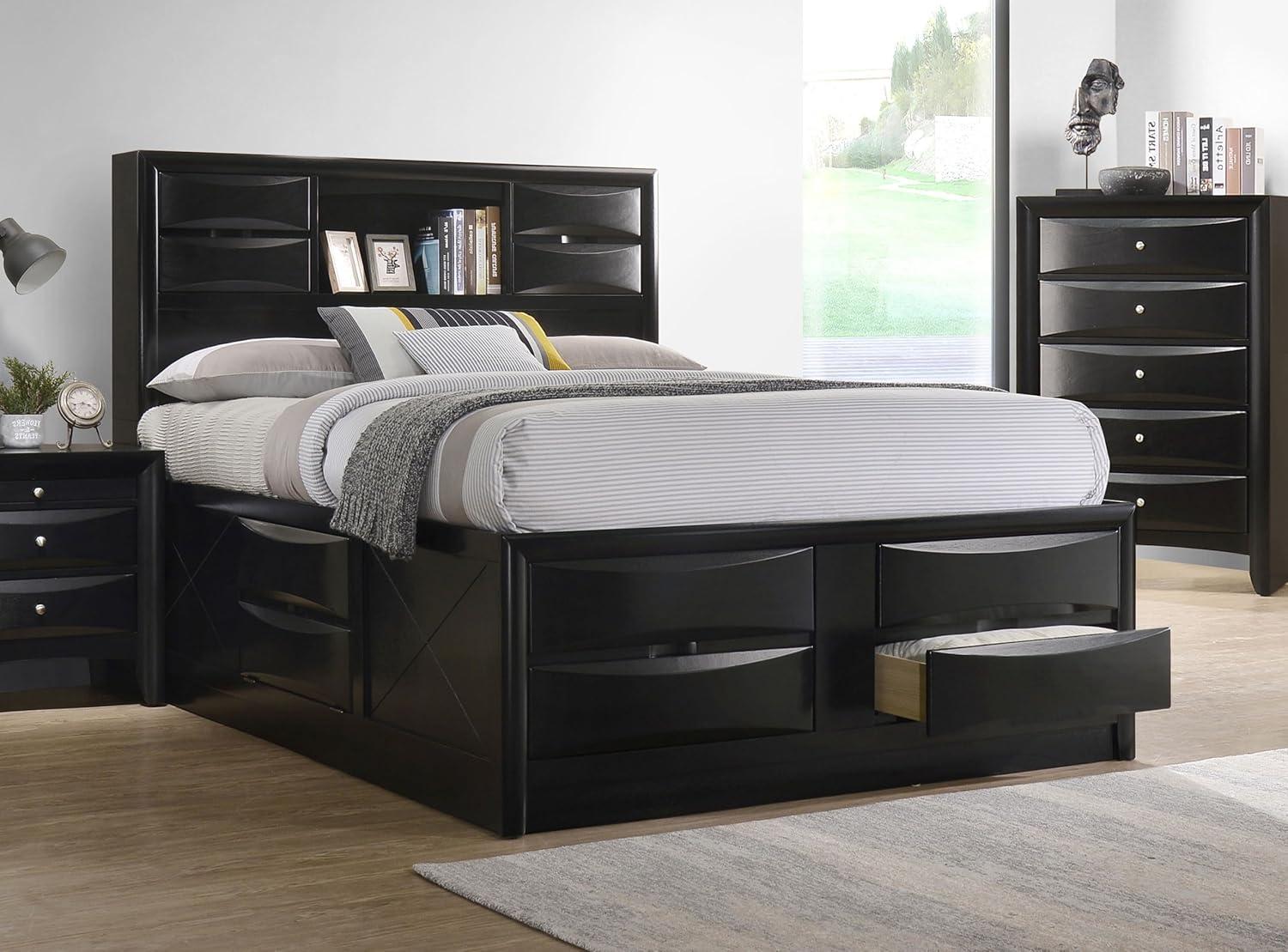 Briana California King Platform Storage Bed Black