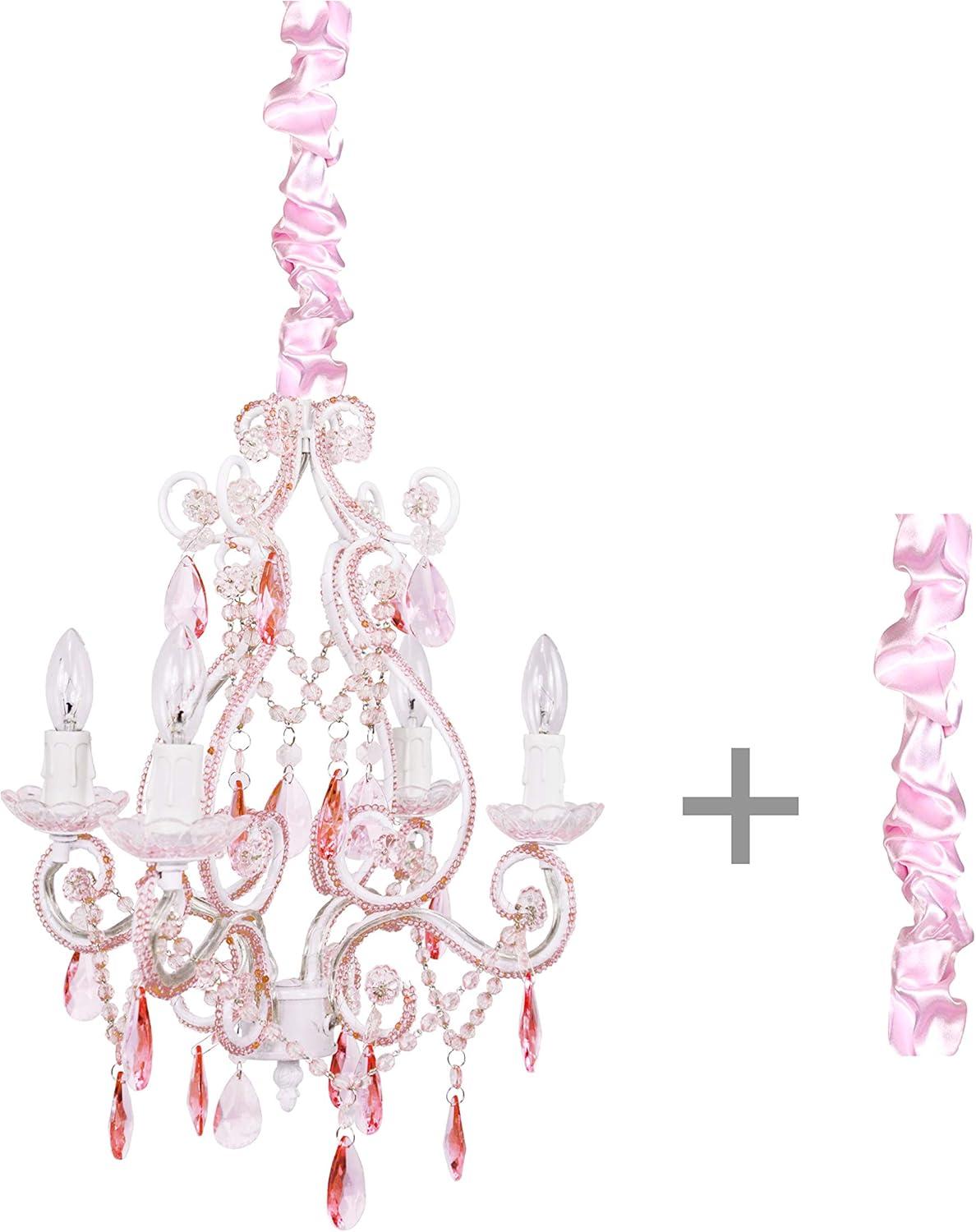 Tadpoles Four Bulb Chandelier, Pink